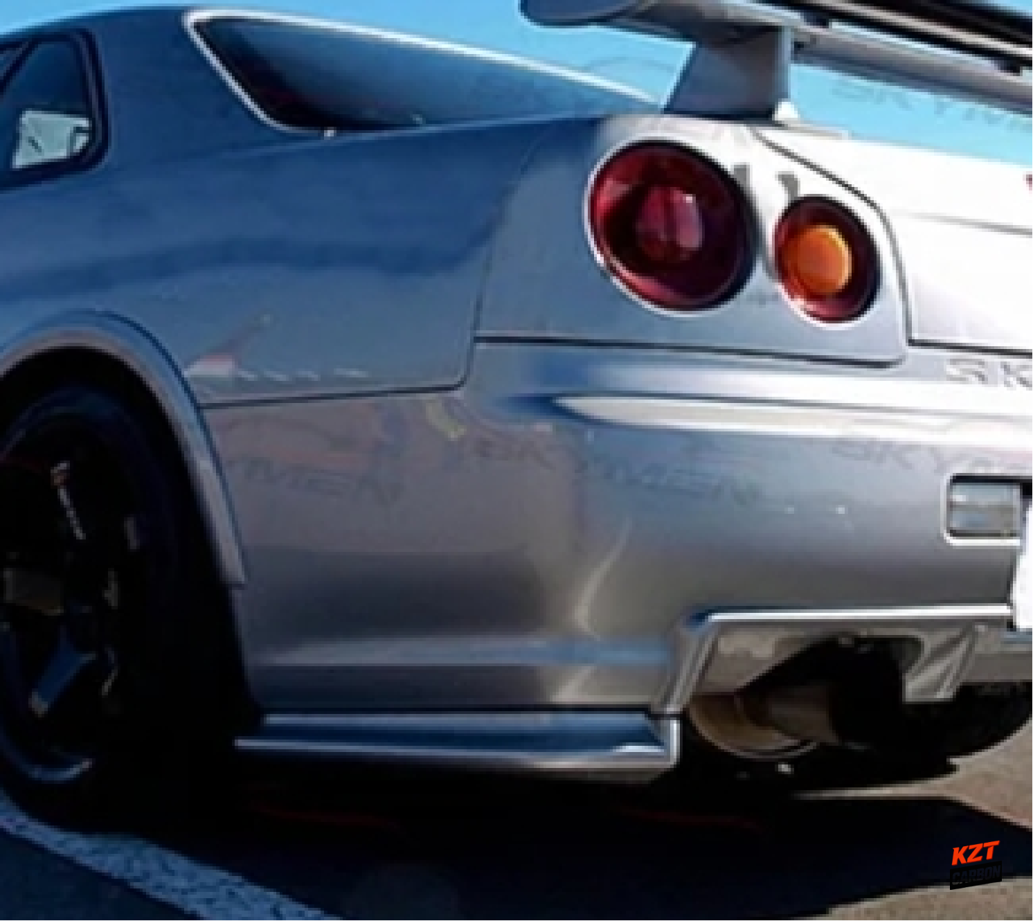 For Nissan Skyline R34 GTR NIS Style Fiberglass Unpaint Rear Spat Extension Pair