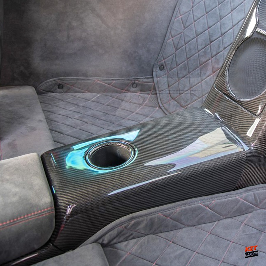 For Nissan GTR R35 (08-16 Only) KZ Carbon Fiber Rear Seat Arm Rest Cover Trim