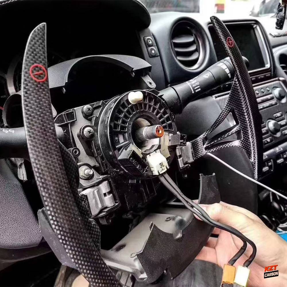 For Nissan GTR R35 CBA DBA 07-16 2X2 Matte Carbon Steering Wheel Shifter Paddle