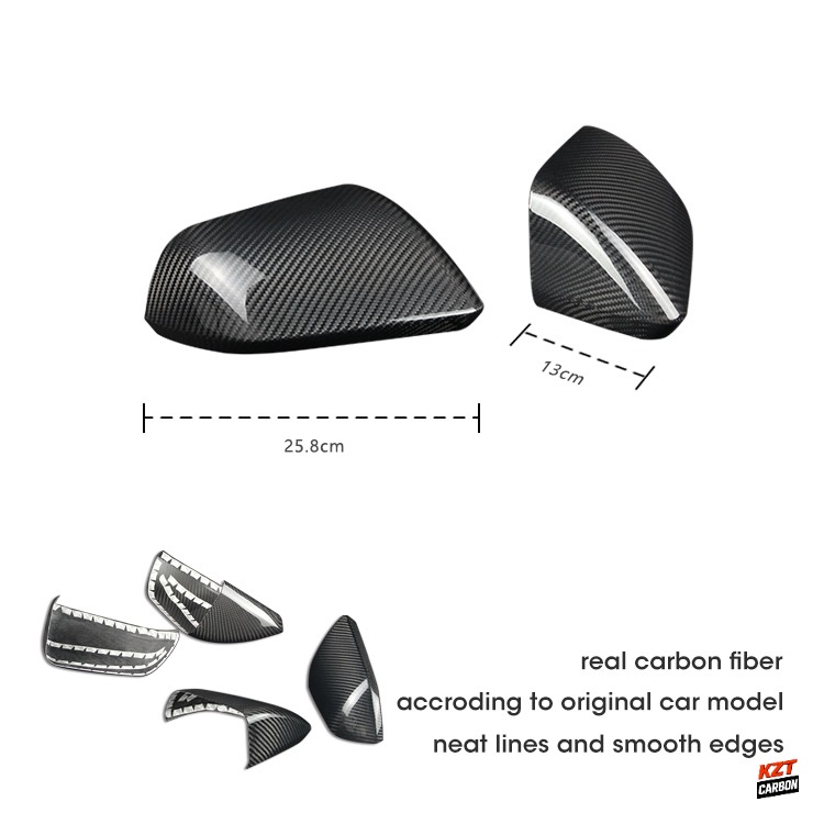 For Ford Mustang 2015-23 (NO Mirror LED) Dry Carbon OE Side Rear Mirror Covers