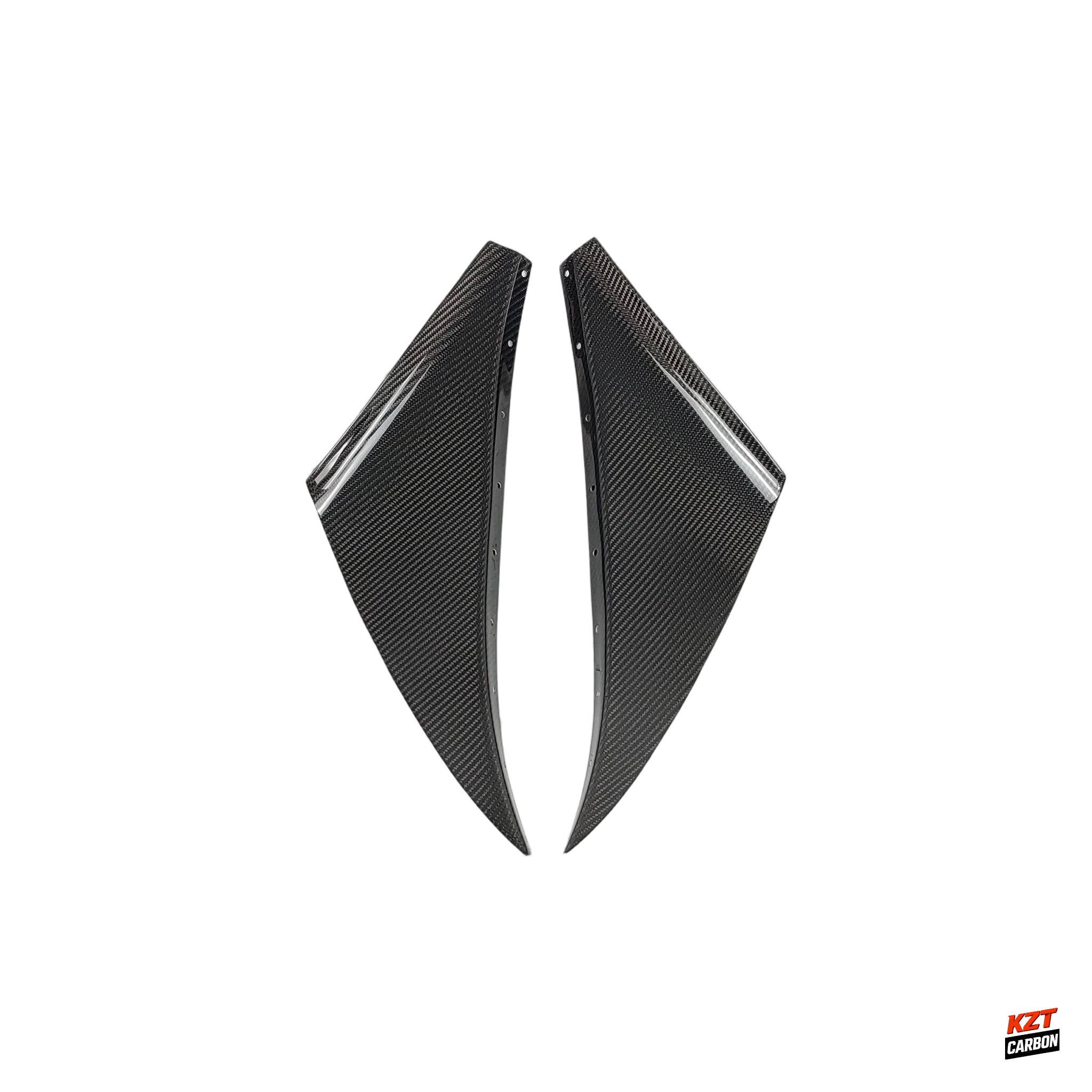 For 93-98 Supra MK4 JZA80 KZ Style Carbon Fiber Front Bumper Canards 2pcs