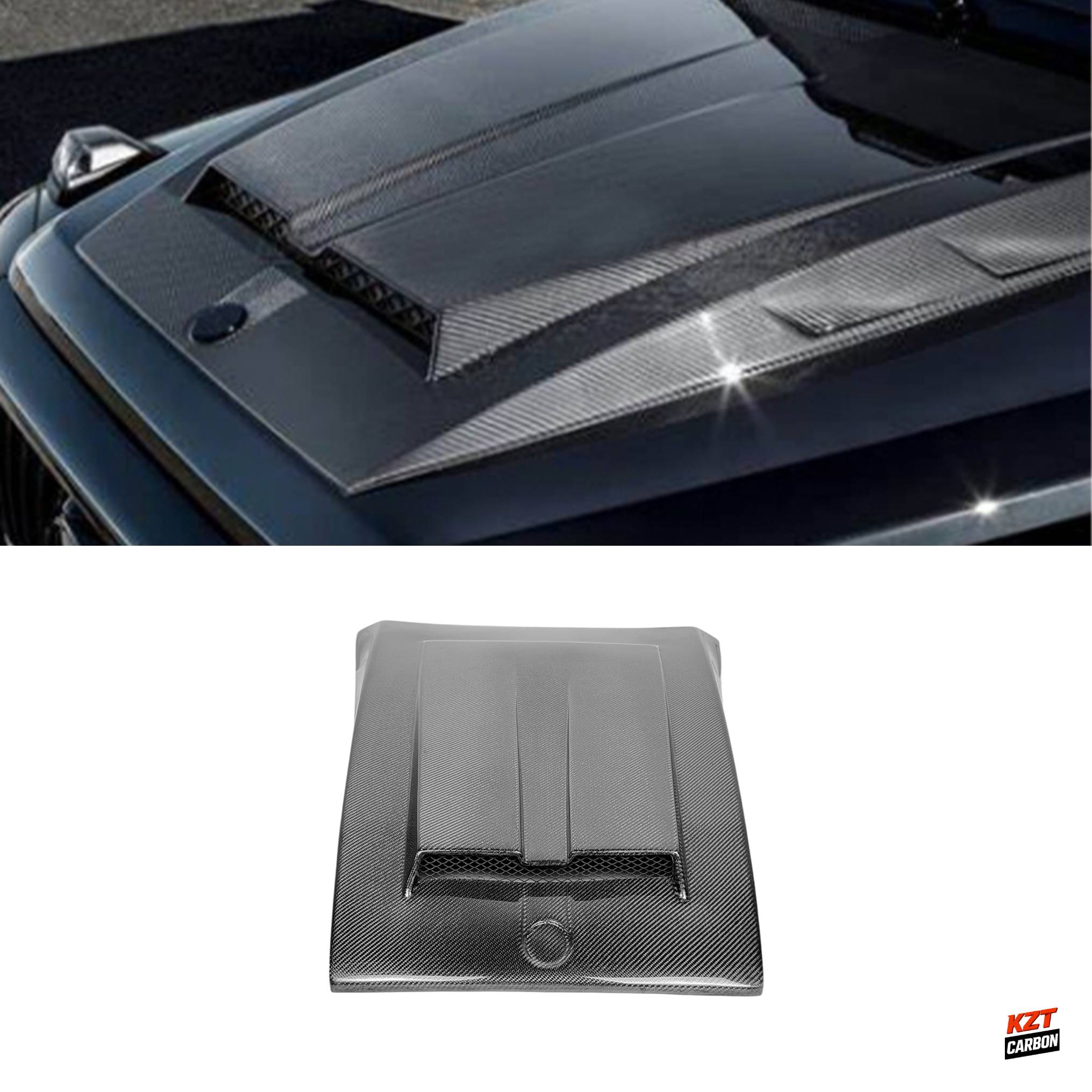 For Mercedes Benz W463 G900 G63 2019+ Carbon Vented Cooling Hood Attachment