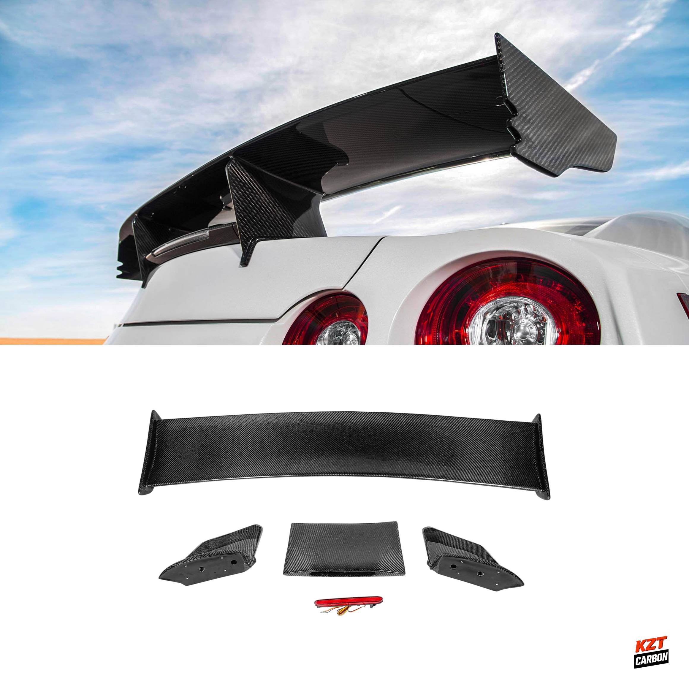 For Nissan GTR R35 Coupe 2D 08-24 Carbon NIS Style Rear Trunk GT Spoiler Wing