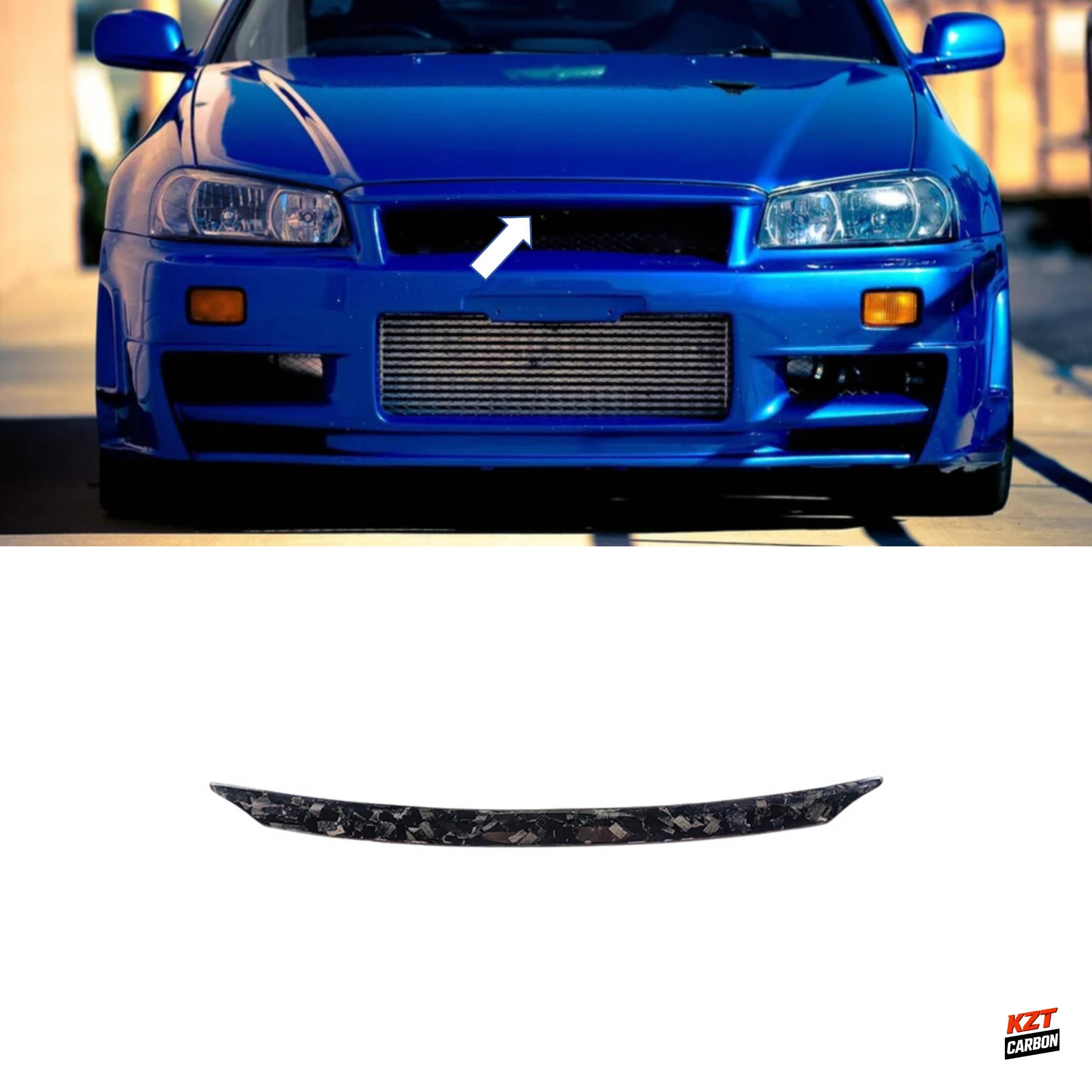 For Nissan Skyline R33 (GTR Only) Forged Carbon Front Bumper Bonnet Lip (Type 2)