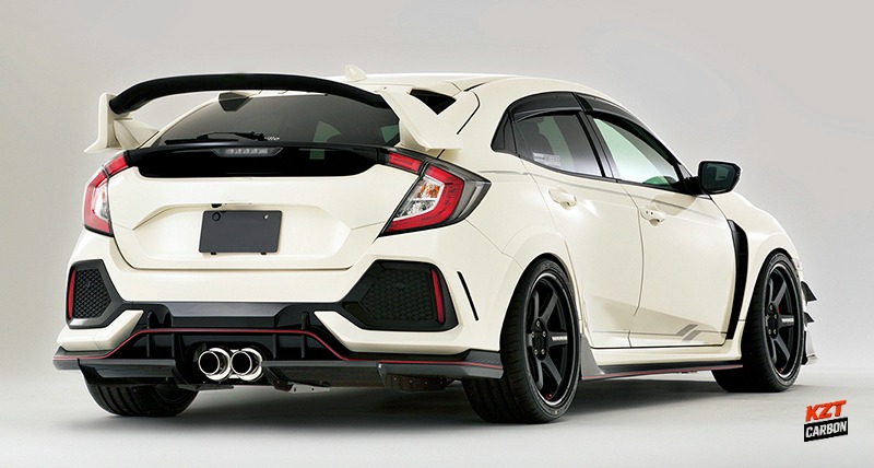 For Honda Civic Type R FK8 17-19 Fiberglass Unpaint VRSAR1 Style Rear Diffuser