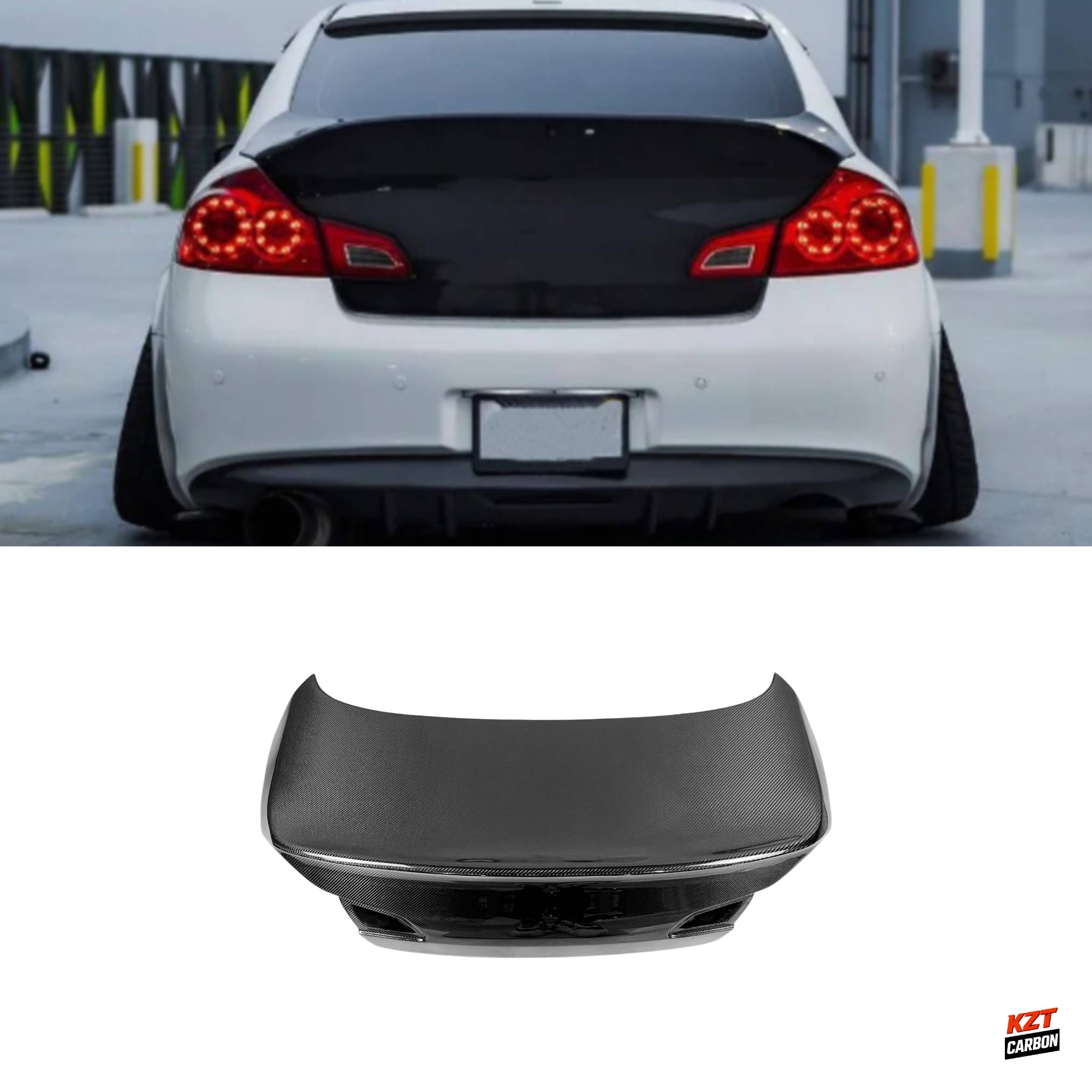For Infiniti G37 Q40 4 Door Sedan 08-13 Carbon Fiber DC Style Rear Trunk (With Camera Hole)