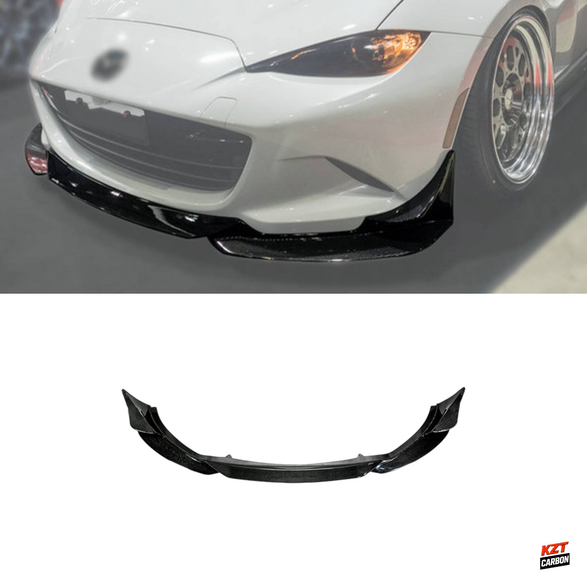 For Mazda MX5 Miata ND 16-24 GVT3 Style Carbon Fiber Front Lip Diffuser