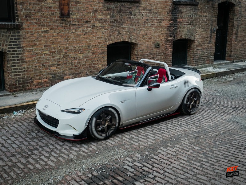 For Mazda MX5 Miata ND 16-24 GVT3 Style Carbon Fiber Front Lip Diffuser