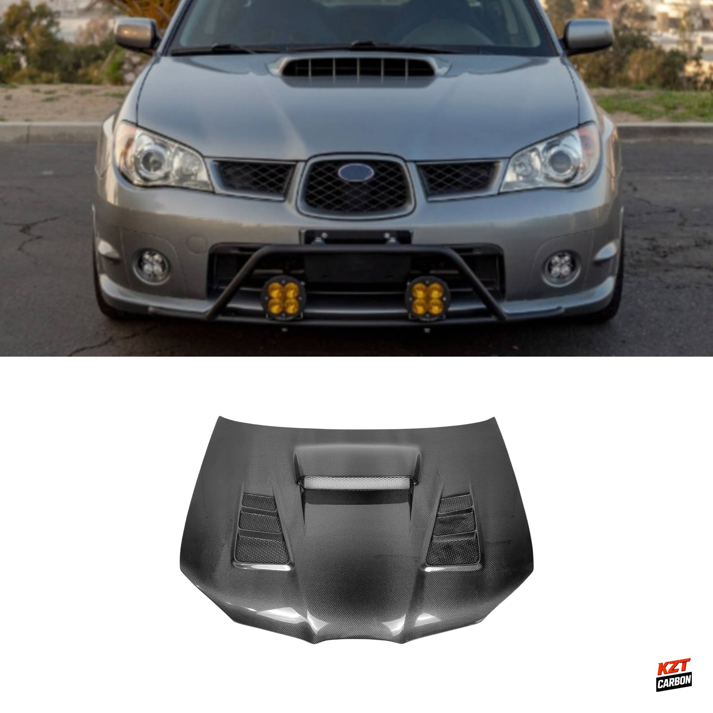For Subaru Impreza GD 2001-07 WRX STI Carbon M Type Front Vented Cooling Hood