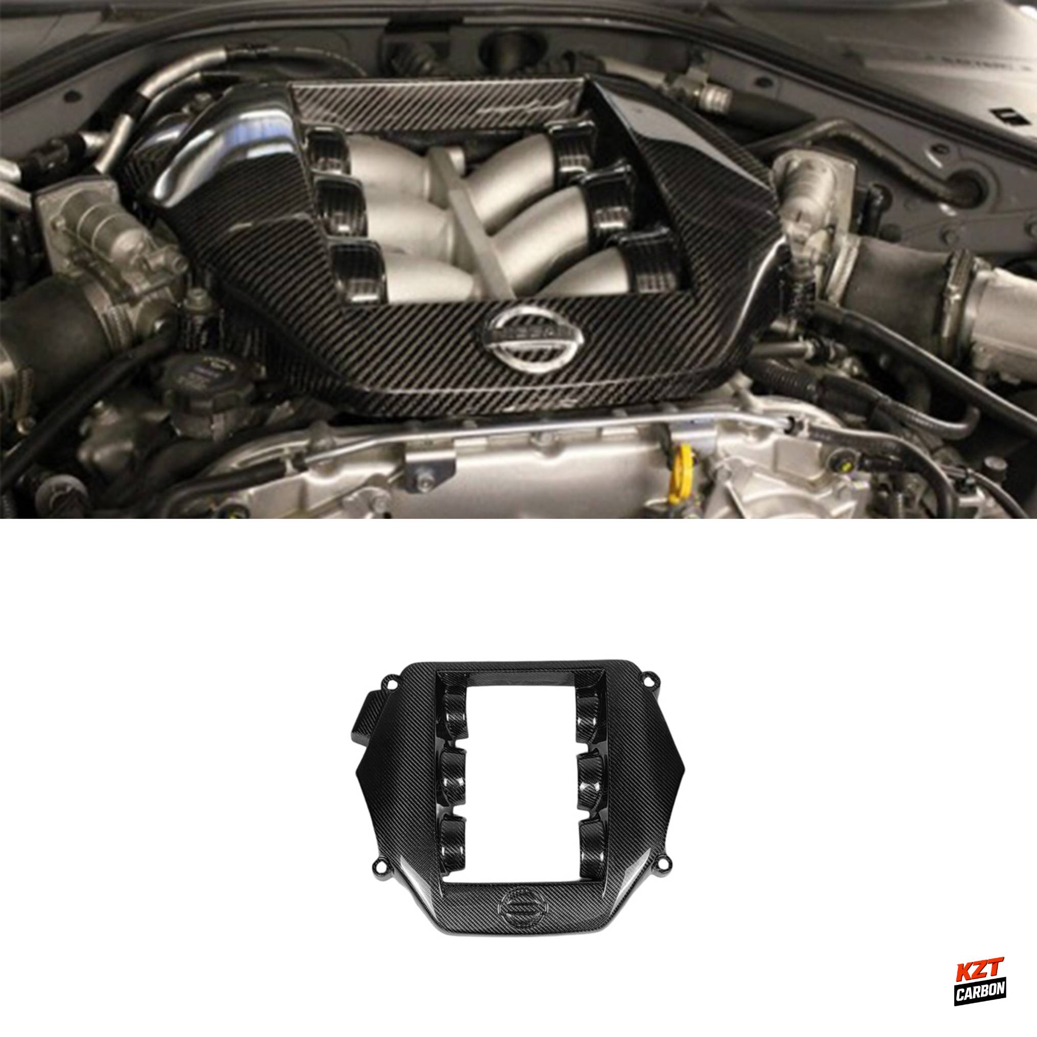 For Nissan GTR R35 2008-2023 KZ Carbon Fiber Front Hood Engine Cover Kits Panel