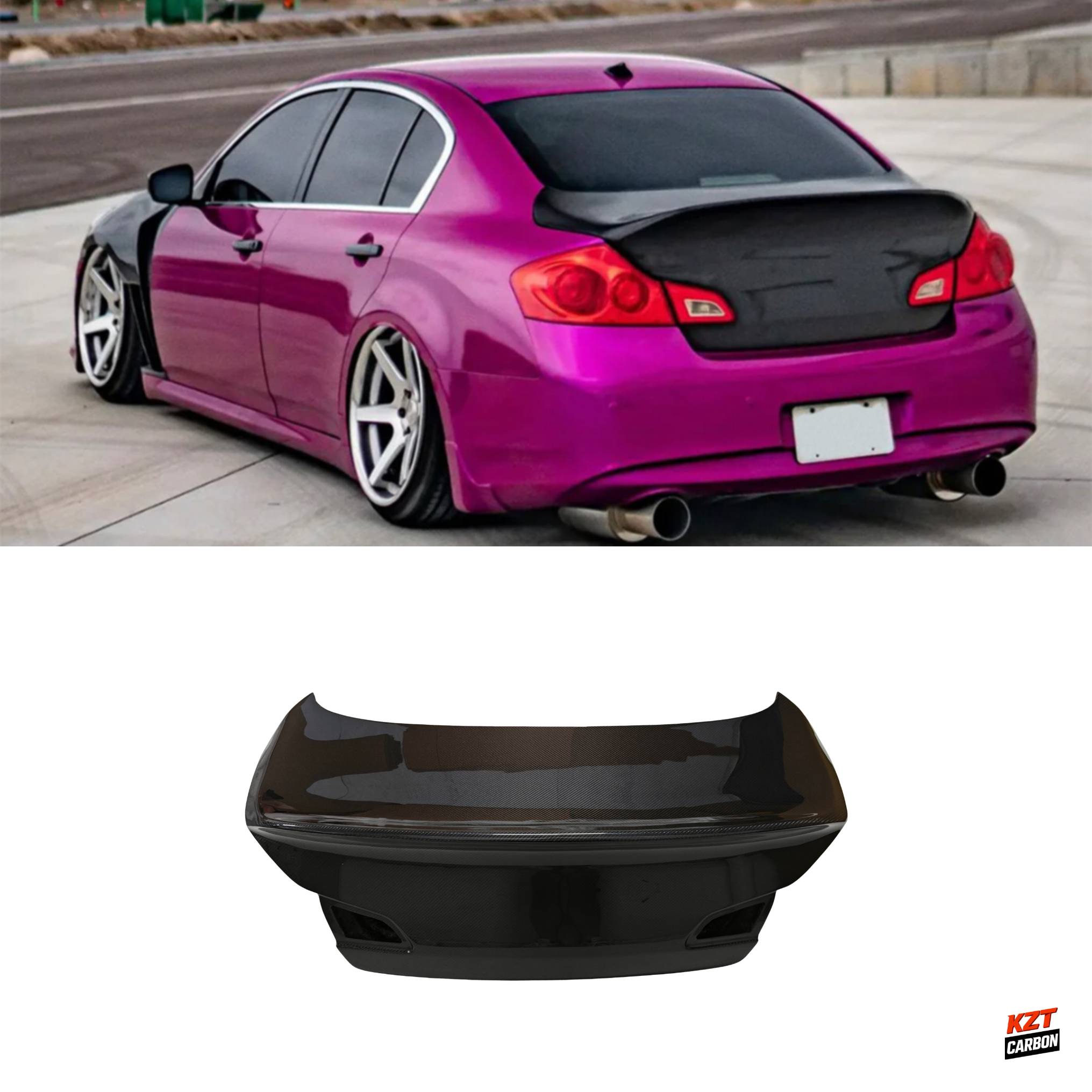 For Infiniti G37 Q40 4 Door Sedan 08-13 Carbon Fiber DC Style Rear Trunk (No Camera Hole)