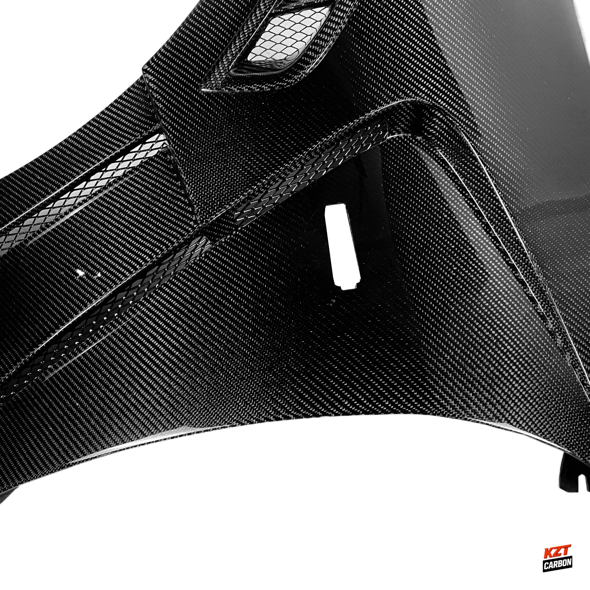 For Infiniti G37 Q40 2 Door Coupe 2008-13 Carbon V3 Style Front Bumper Vent Fender