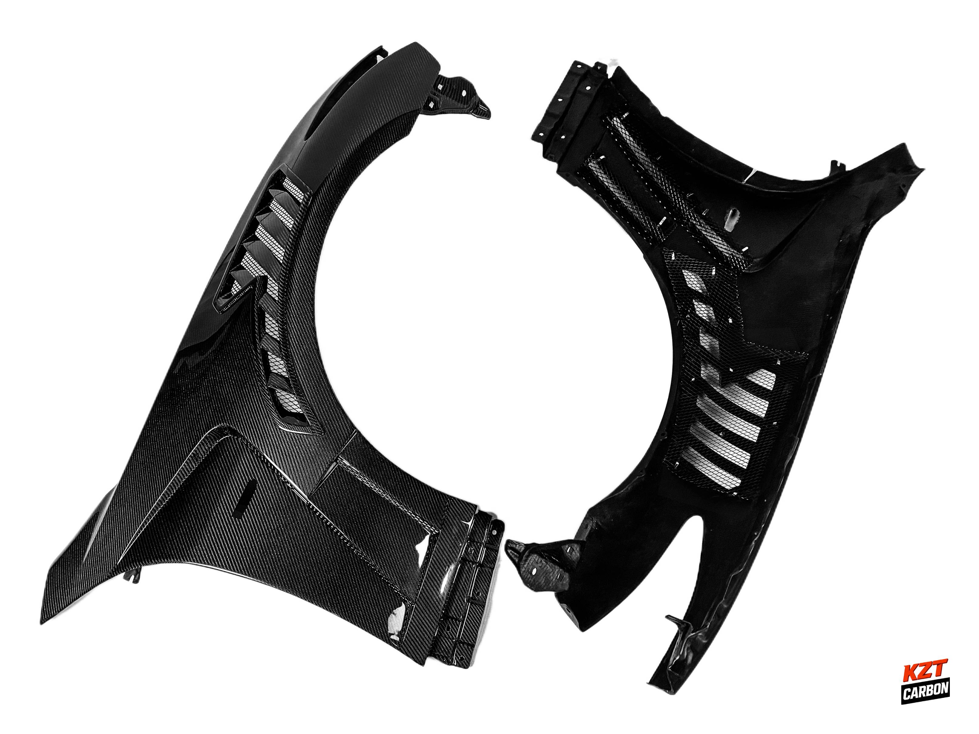 For Infiniti G37 Q40 2 Door Coupe 2008-13 Carbon V3 Style Front Bumper Vent Fender