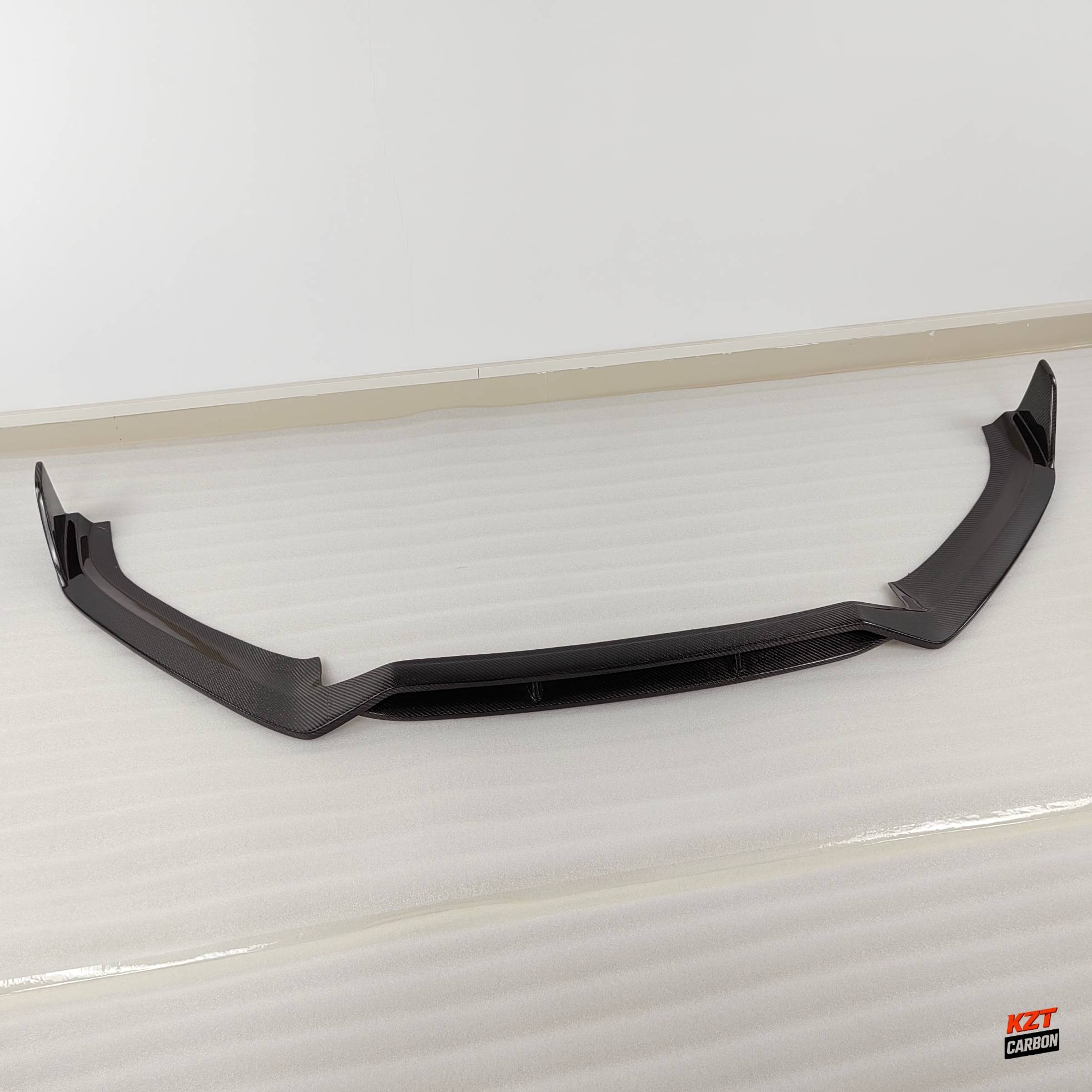 For Audi S4 B9 17-19 Sedan Carbon Fiber KZ Style Front Bumper Lip
