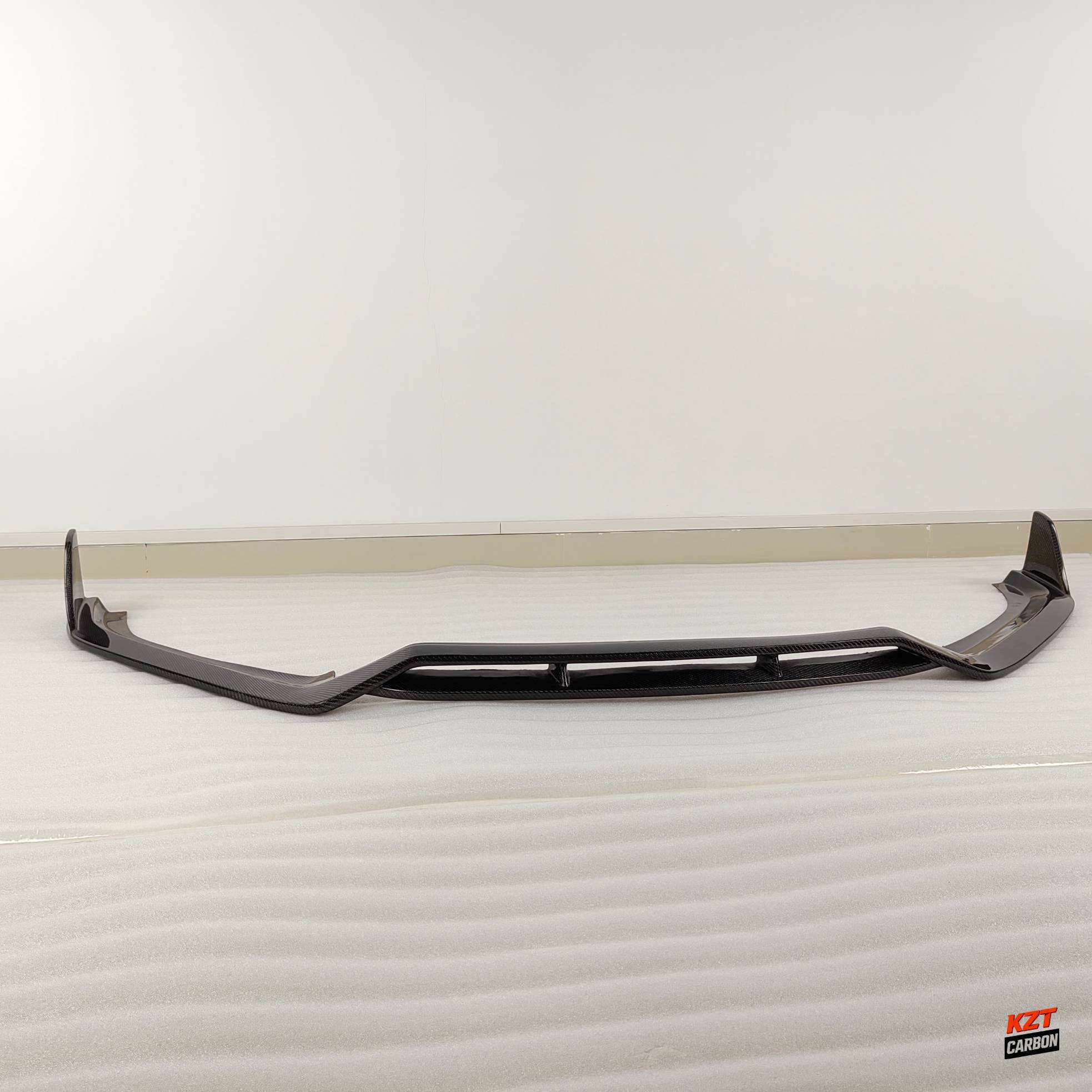 For Audi S4 B9 17-19 Sedan Carbon Fiber KZ Style Front Bumper Lip