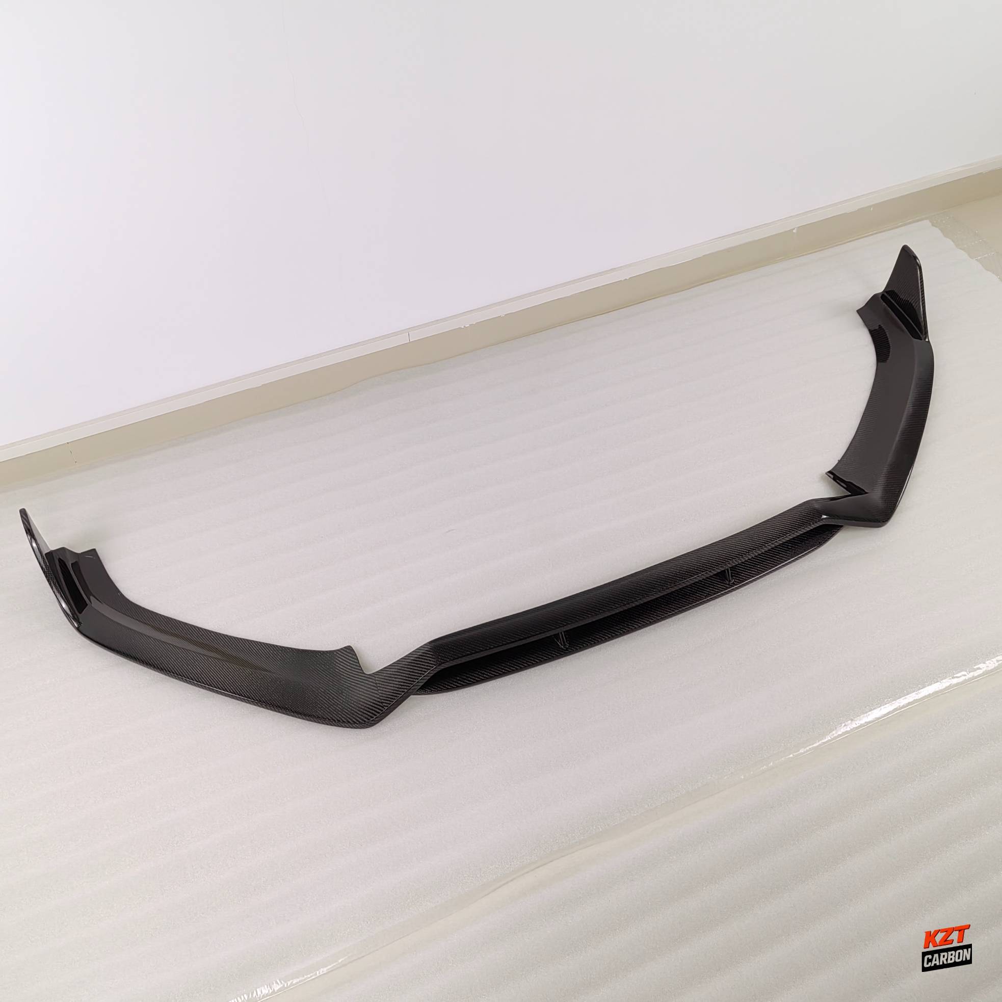 For Audi S4 B9 17-19 Sedan Carbon Fiber KZ Style Front Bumper Lip