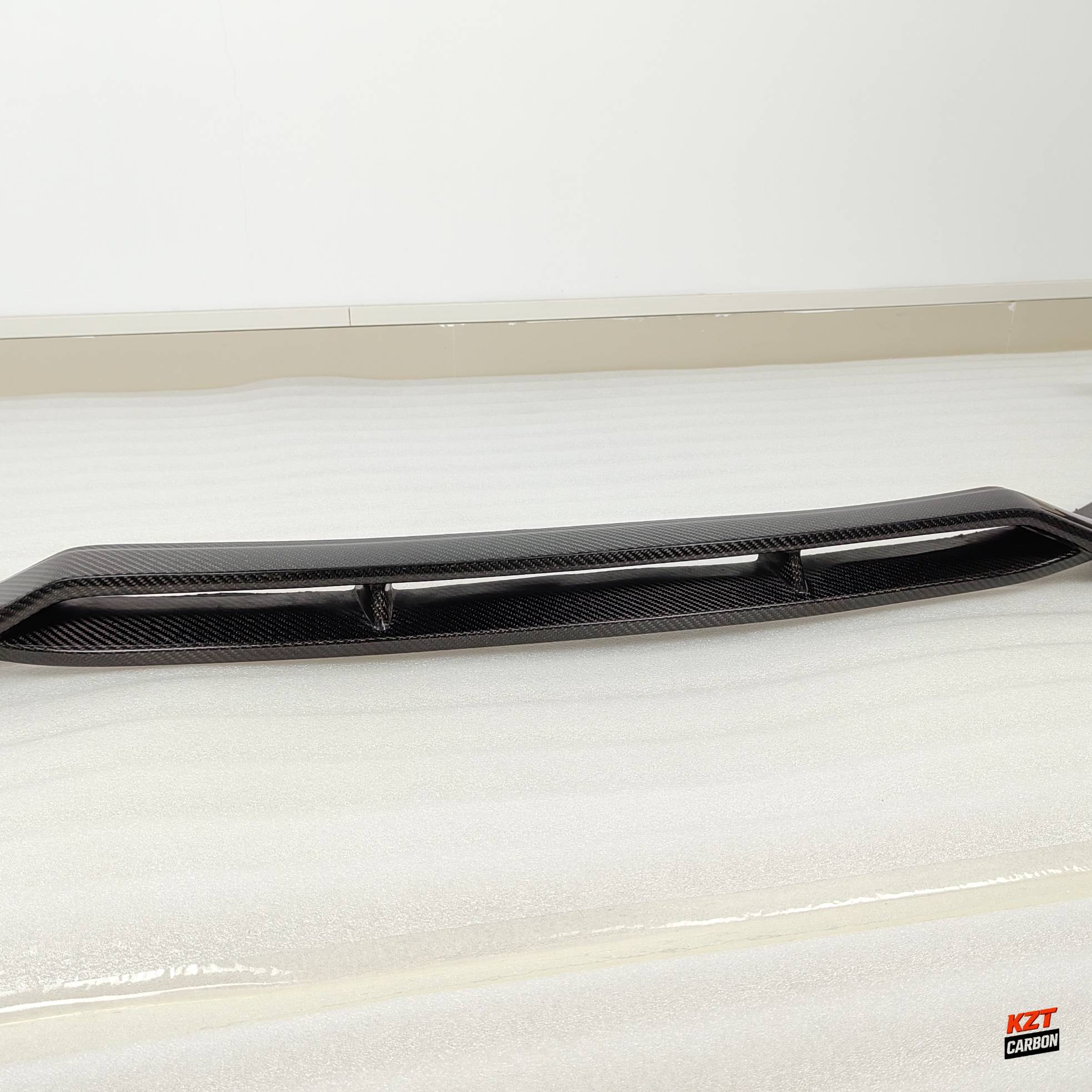 For Audi S4 B9 17-19 Sedan Carbon Fiber KZ Style Front Bumper Lip