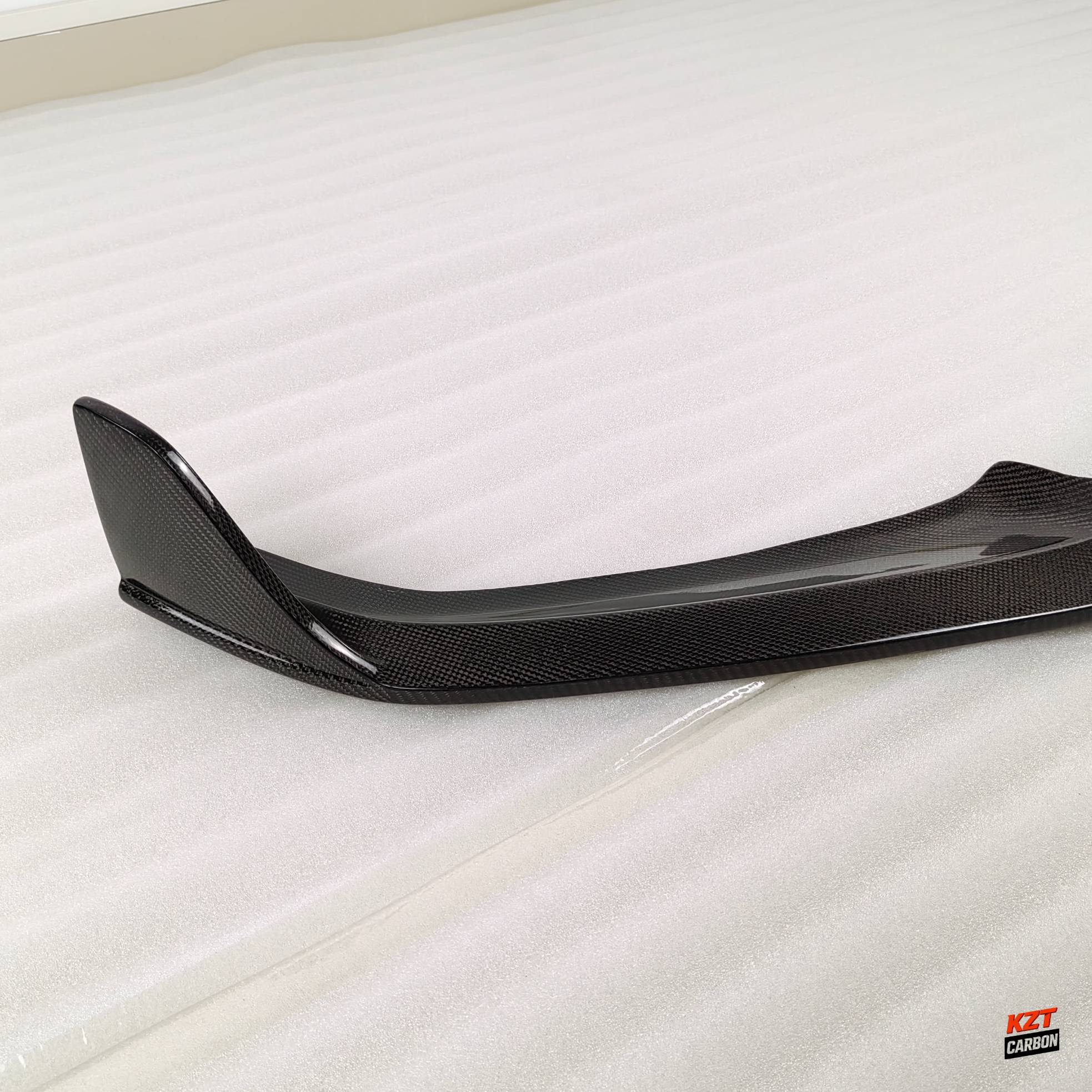 For Audi S4 B9 17-19 Sedan Carbon Fiber KZ Style Front Bumper Lip