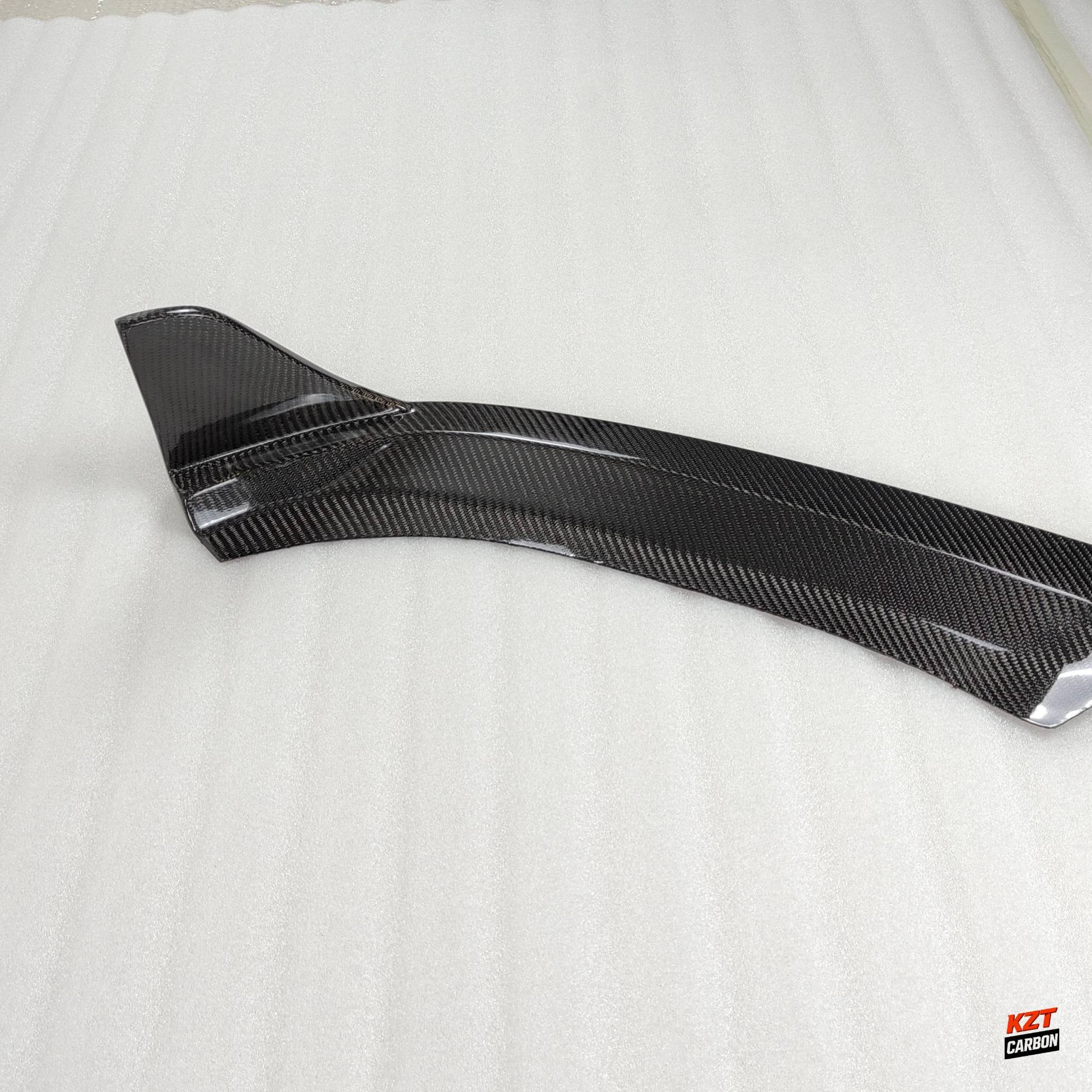 For Audi S4 B9 17-19 Sedan Carbon Fiber KZ Style Front Bumper Lip
