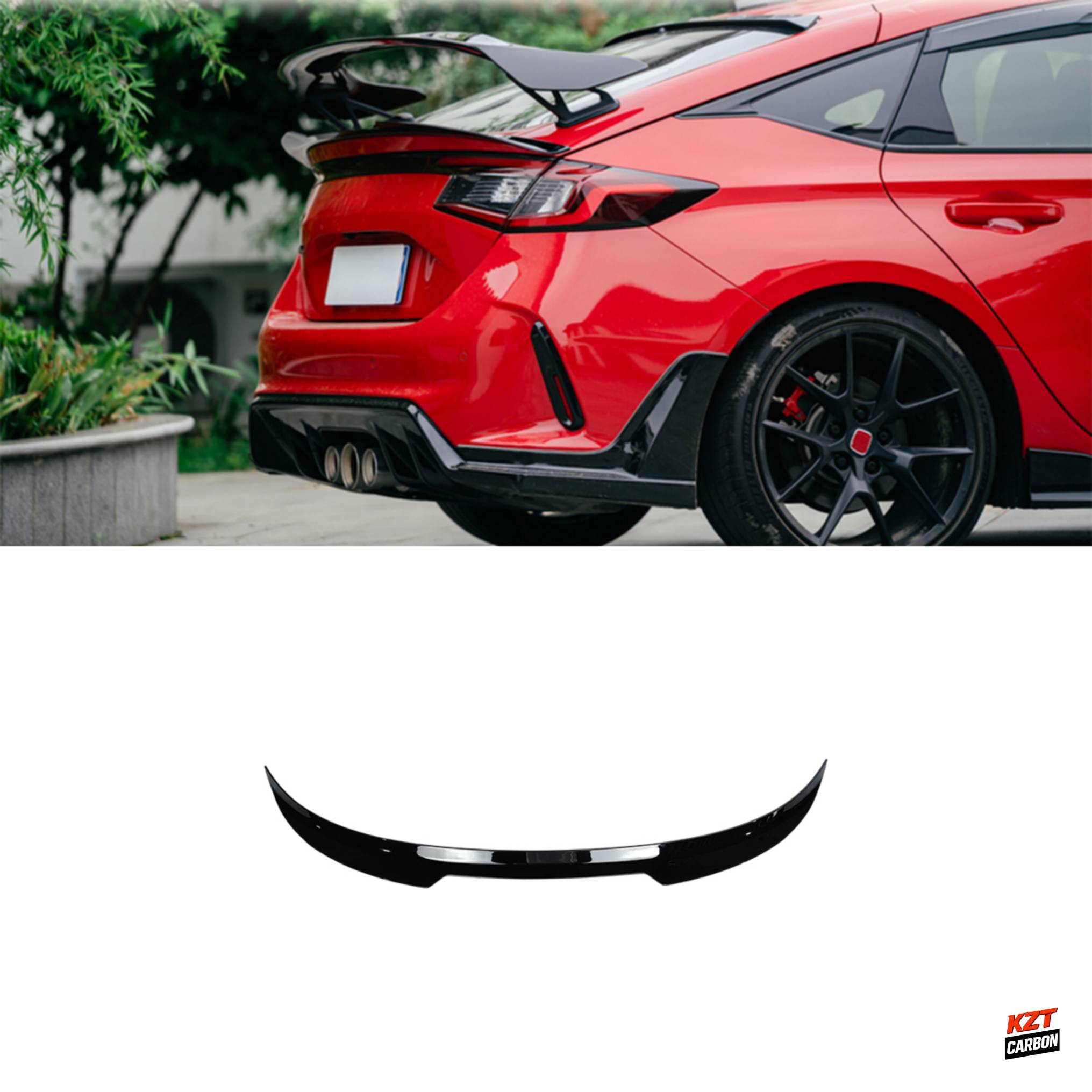For Honda Civic Type R FL5 2023-24 ABS L Style Rear Trunk Wing Spoiler Blade
