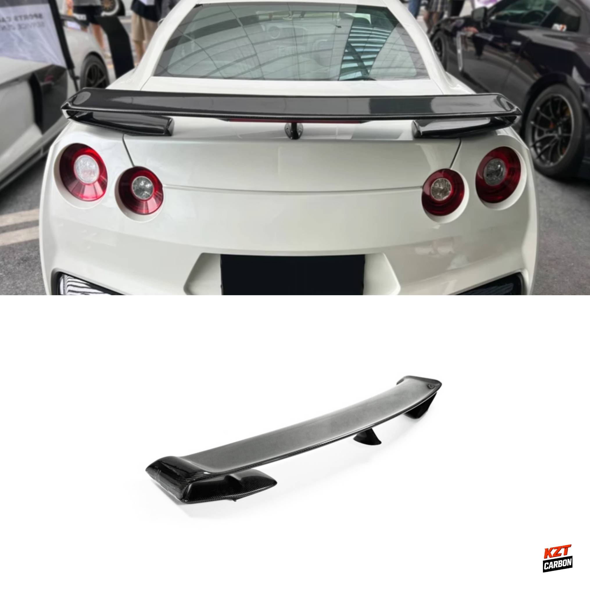For Nissan GTR R35 (08-23) OE Style Carbon Rear Trunk Spoiler Wing Diffuser