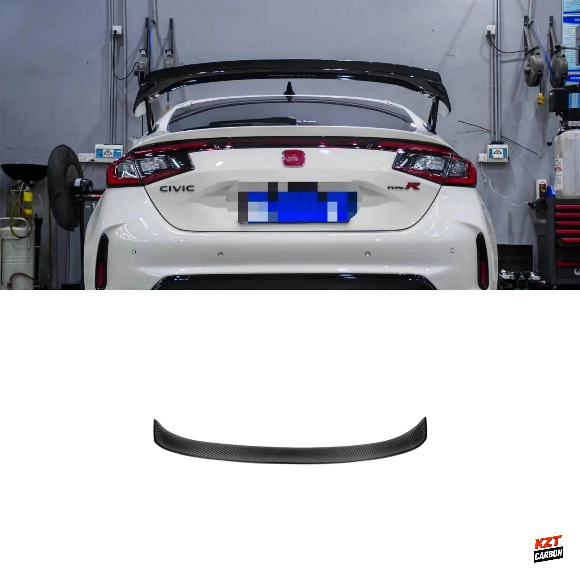 For Honda Civic Type-R FL5 (OE Spoiler Only) Carbon Spoiler Gurney Flap Add On