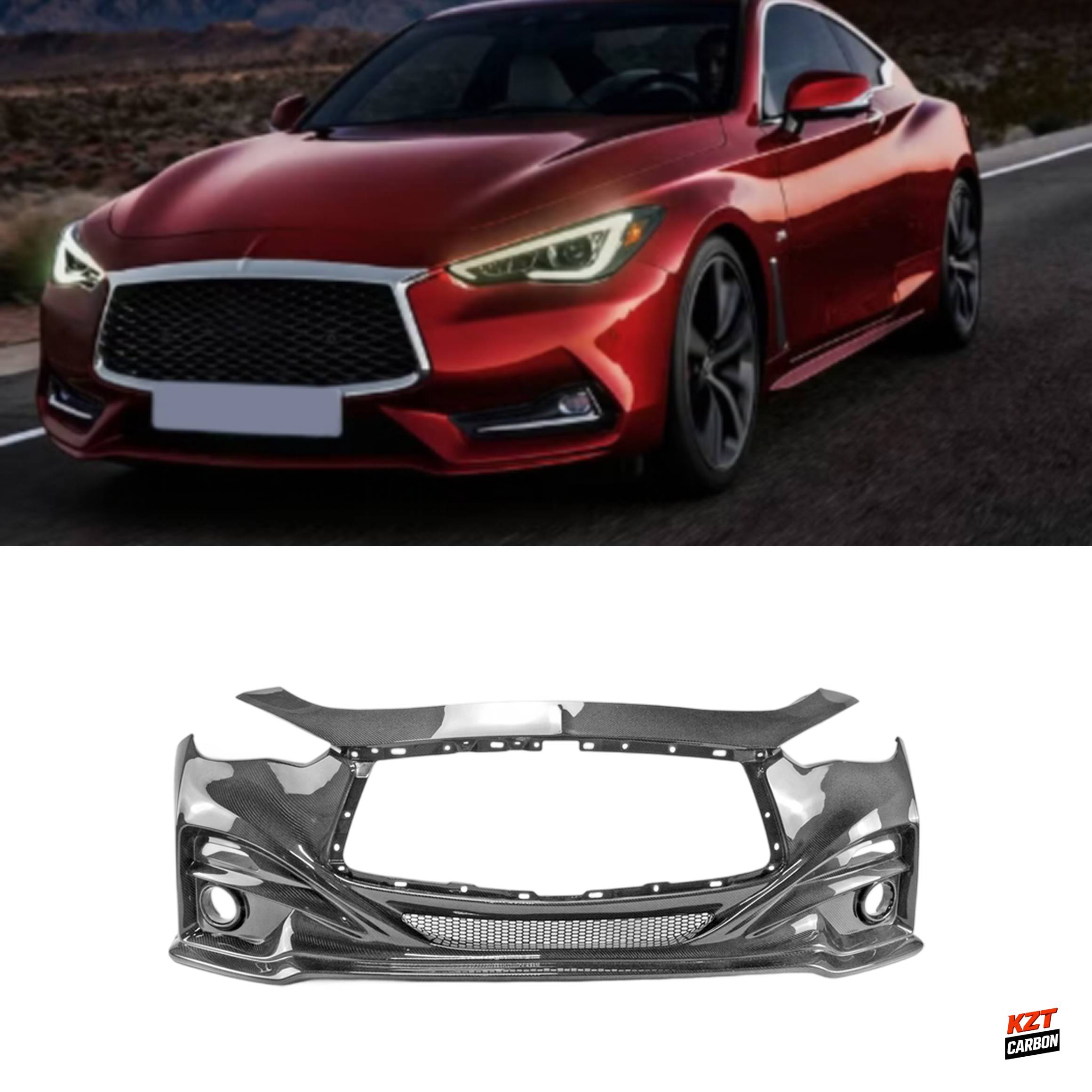 For Infiniti Q60 CV37 17 Onwards EPA2 Style Carbon Fiber Front Bumper Body Kits