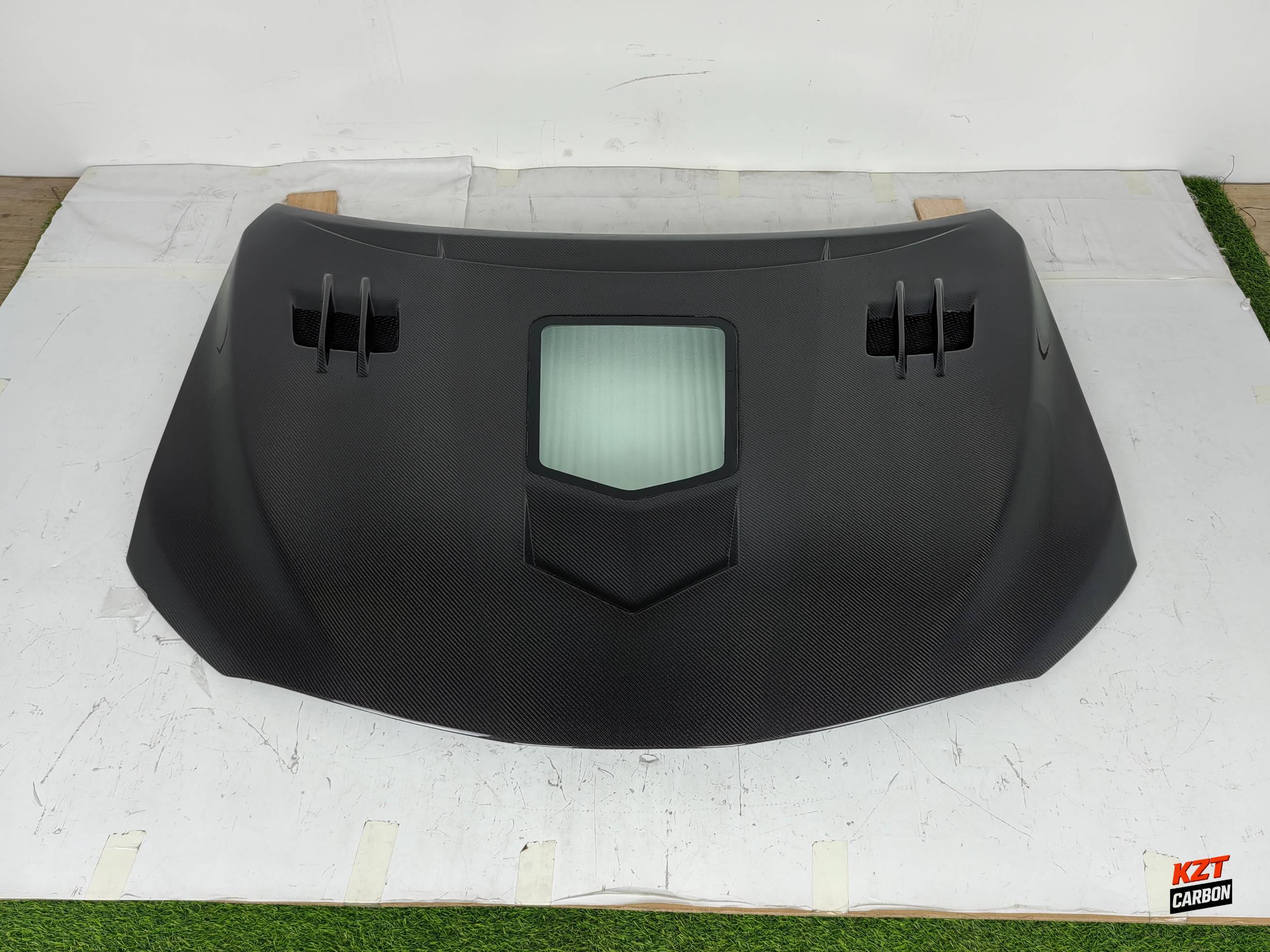 For Toyota Camry XV70 Sedan 17-23 Carbon Fiber KZ Style Front Vented Clear Hood