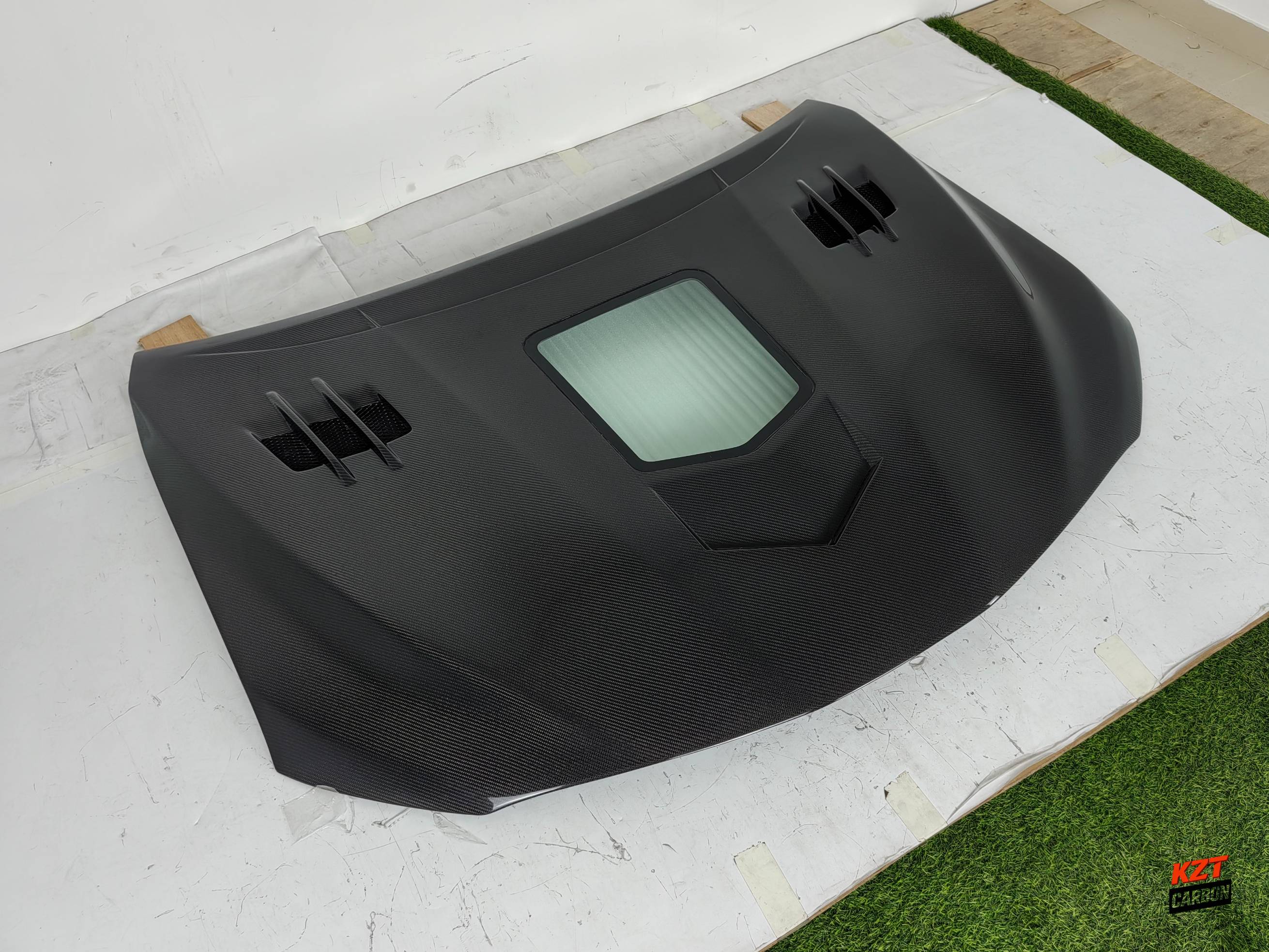 For Toyota Camry XV70 Sedan 17-23 Carbon Fiber KZ Style Front Vented Clear Hood