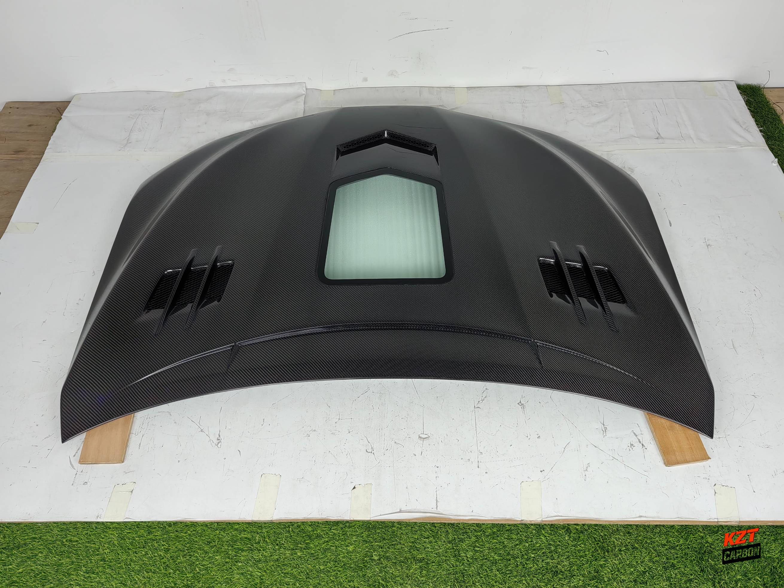 For Toyota Camry XV70 Sedan 17-23 Carbon Fiber KZ Style Front Vented Clear Hood