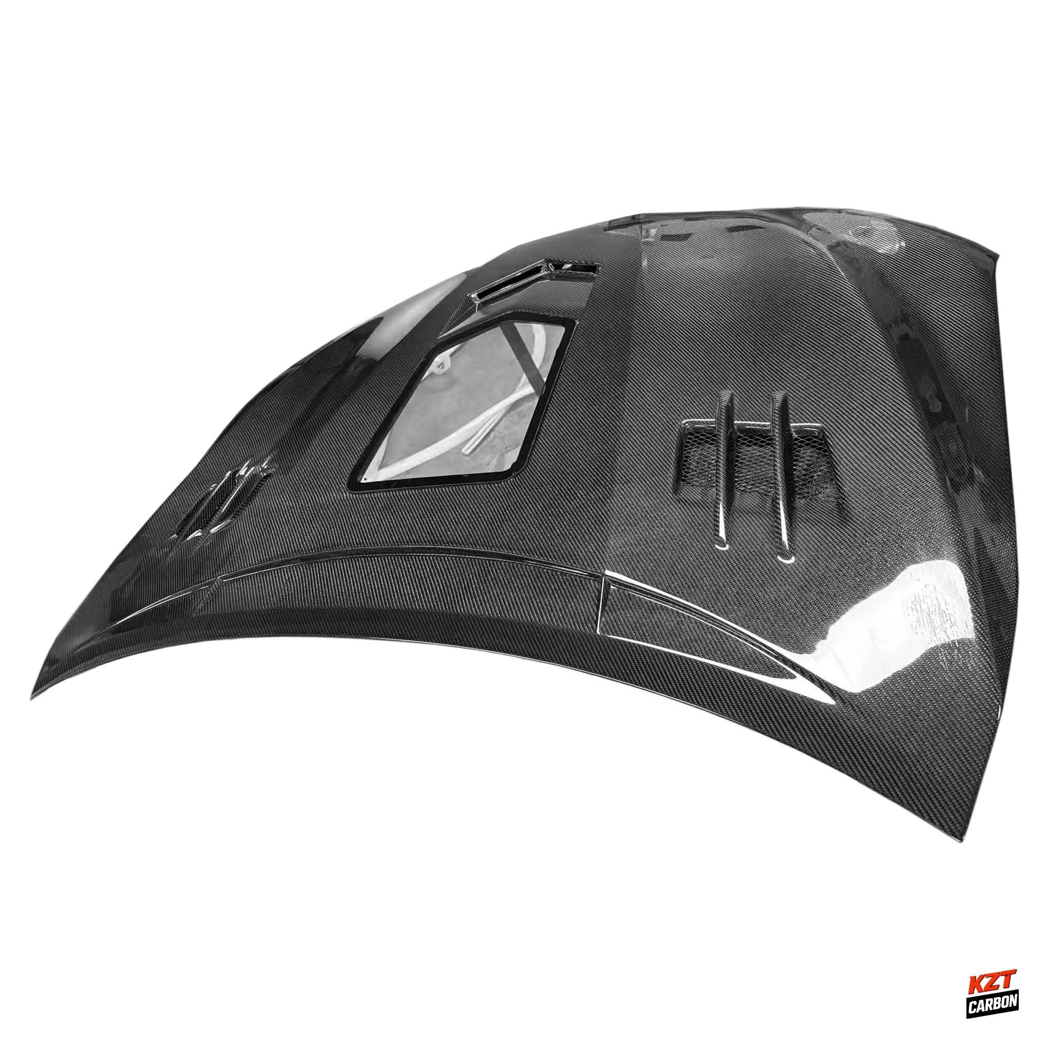 For Toyota Camry XV70 Sedan 17-23 Carbon Fiber KZ Style Front Vented Clear Hood