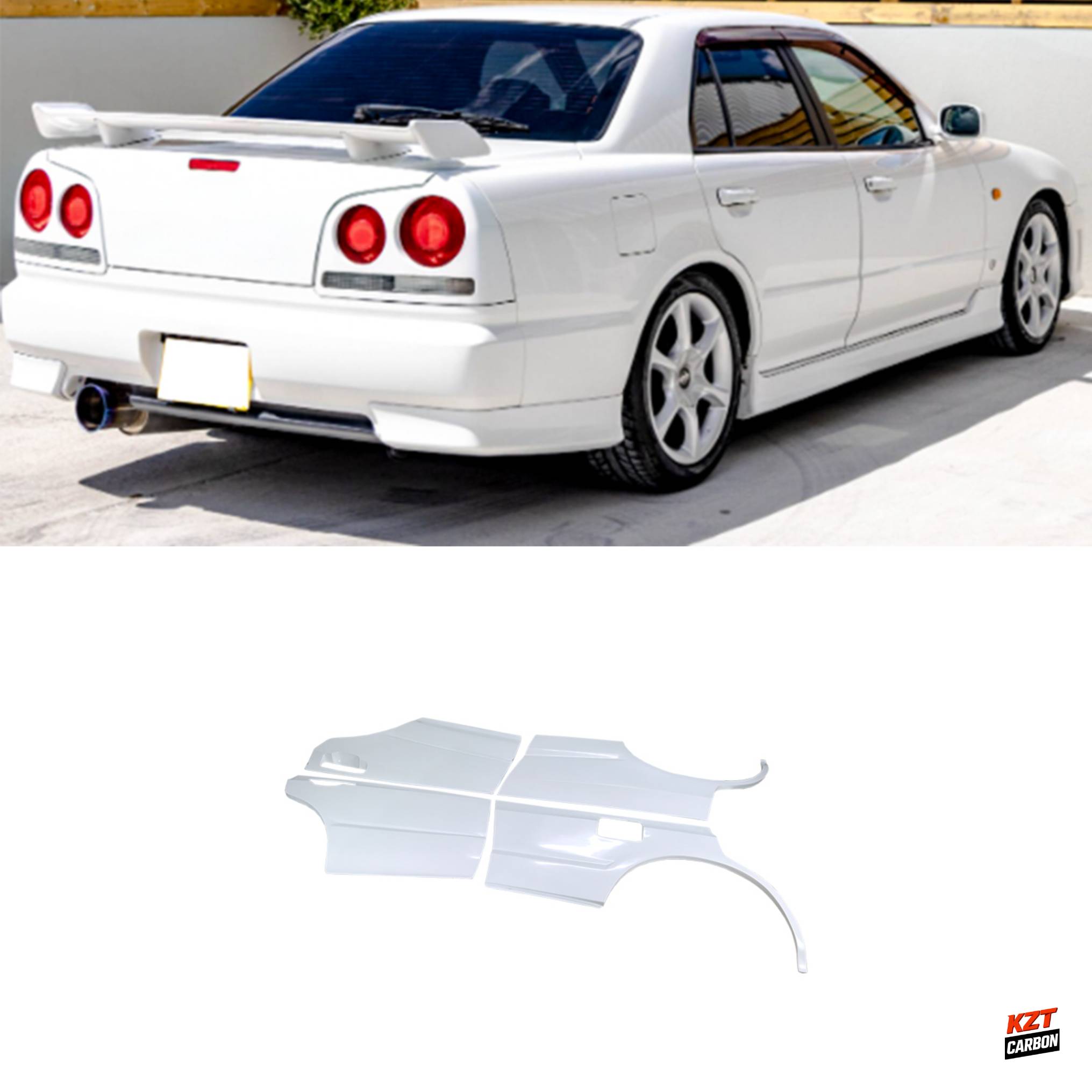 For Nissan Skyline R34 GTT 4 Door Only FRP Unpaint Rear Fender 4pcs Body Kits