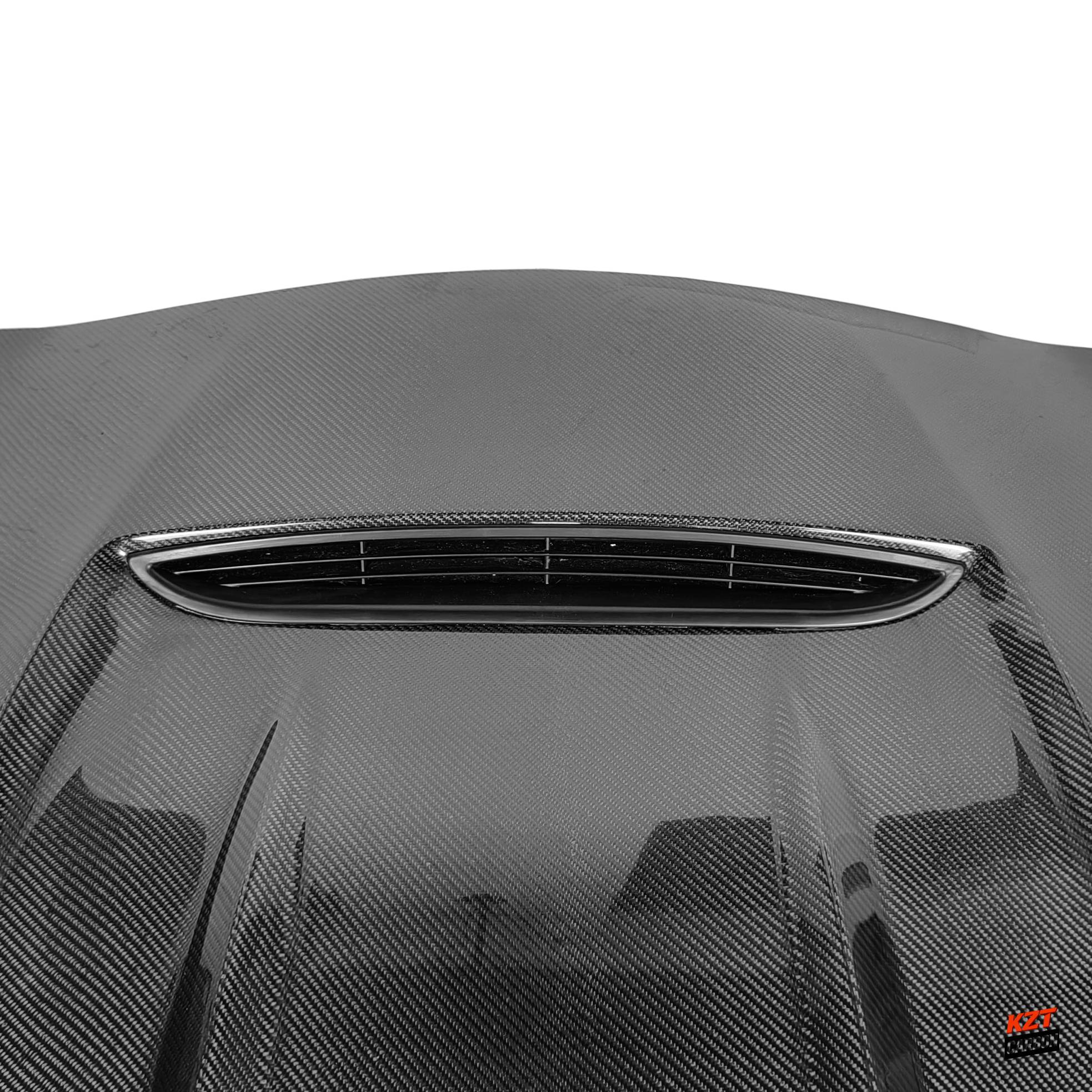 For Infiniti Q50 V37 AMS Style Carbon Fiber Front Bumper Vented Hood Bonnet