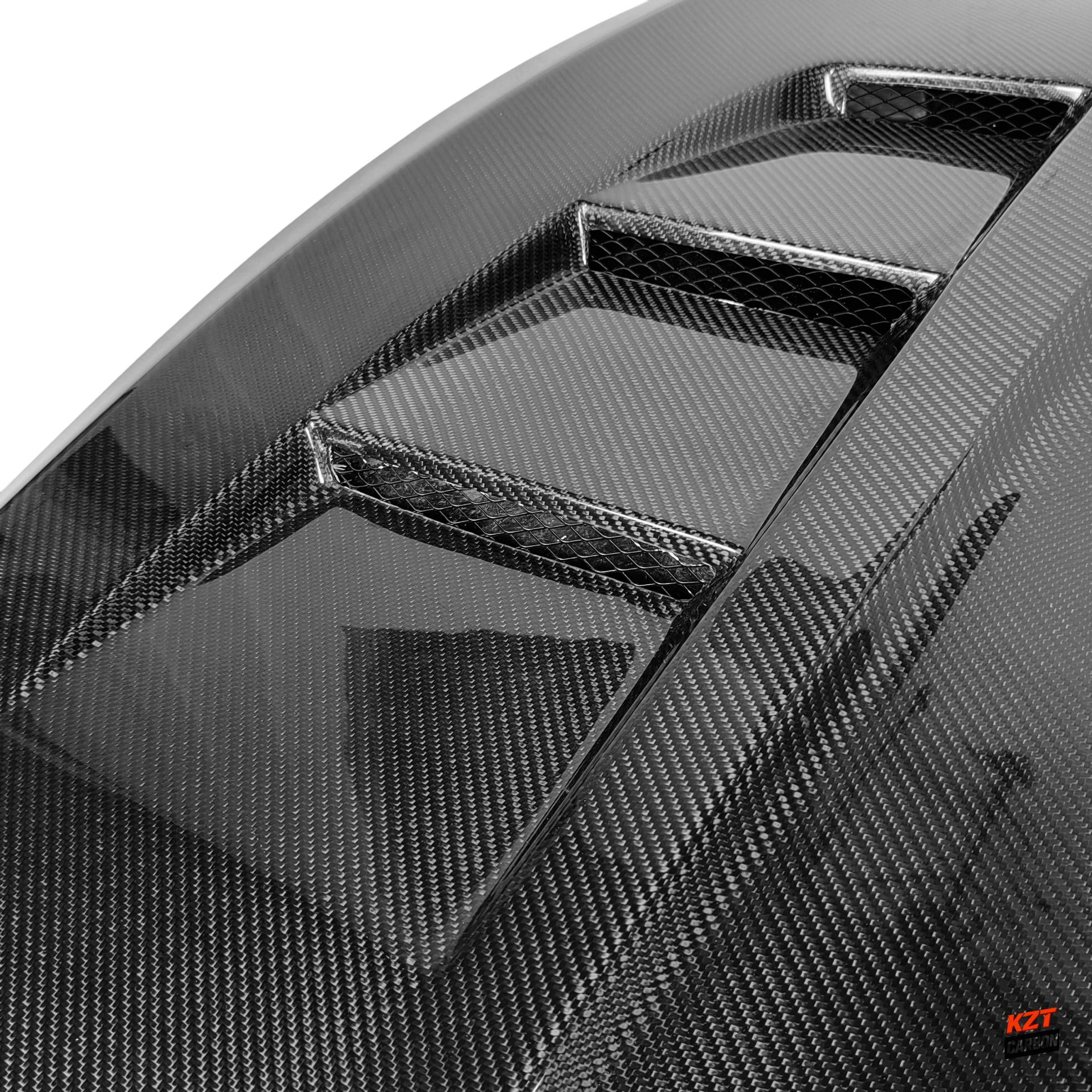 For Infiniti Q50 V37 AMS Style Carbon Fiber Front Bumper Vented Hood Bonnet