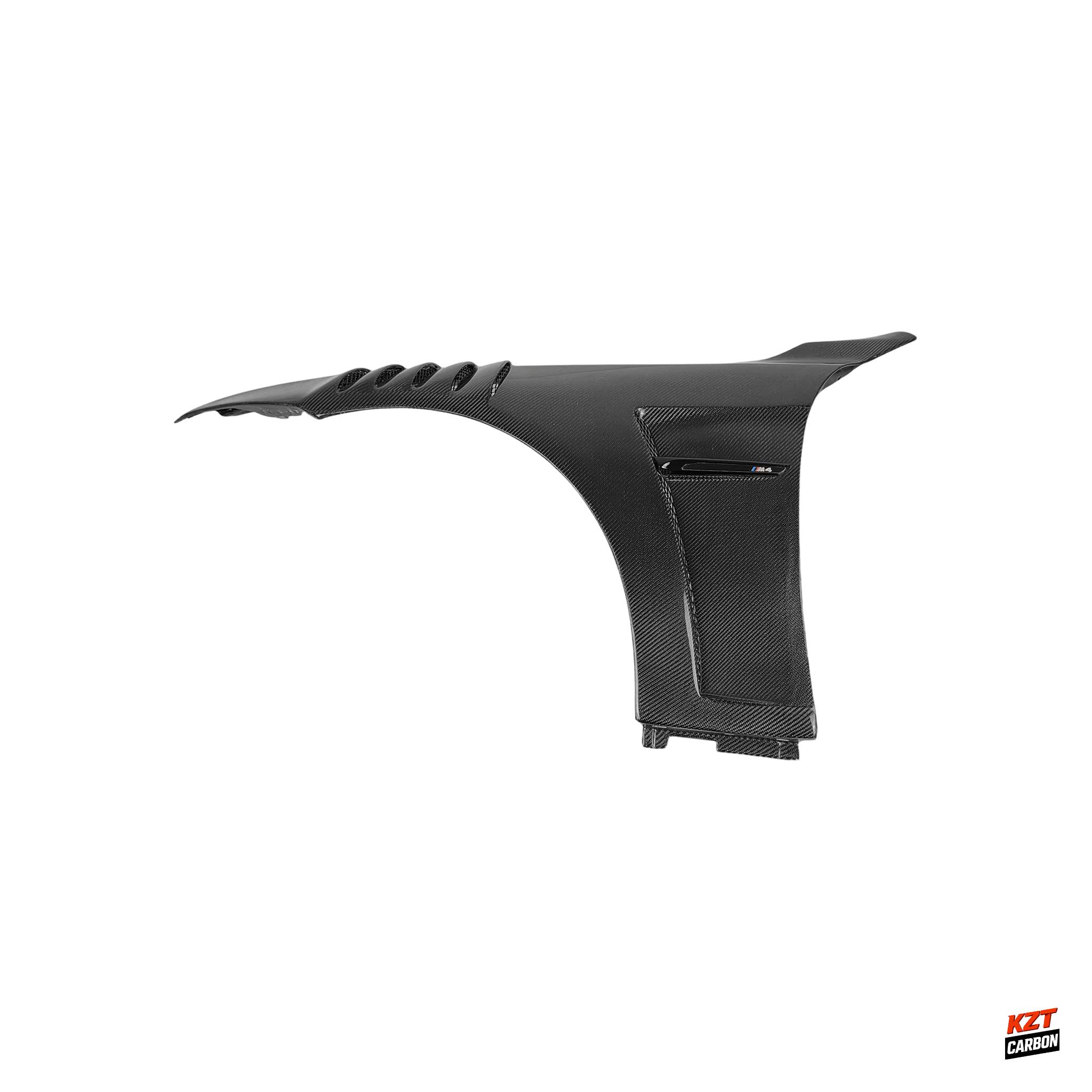 For BMW F82 M4 2014-19 Carbon Fiber KZ Style Vented Front Bumper Fender Pair