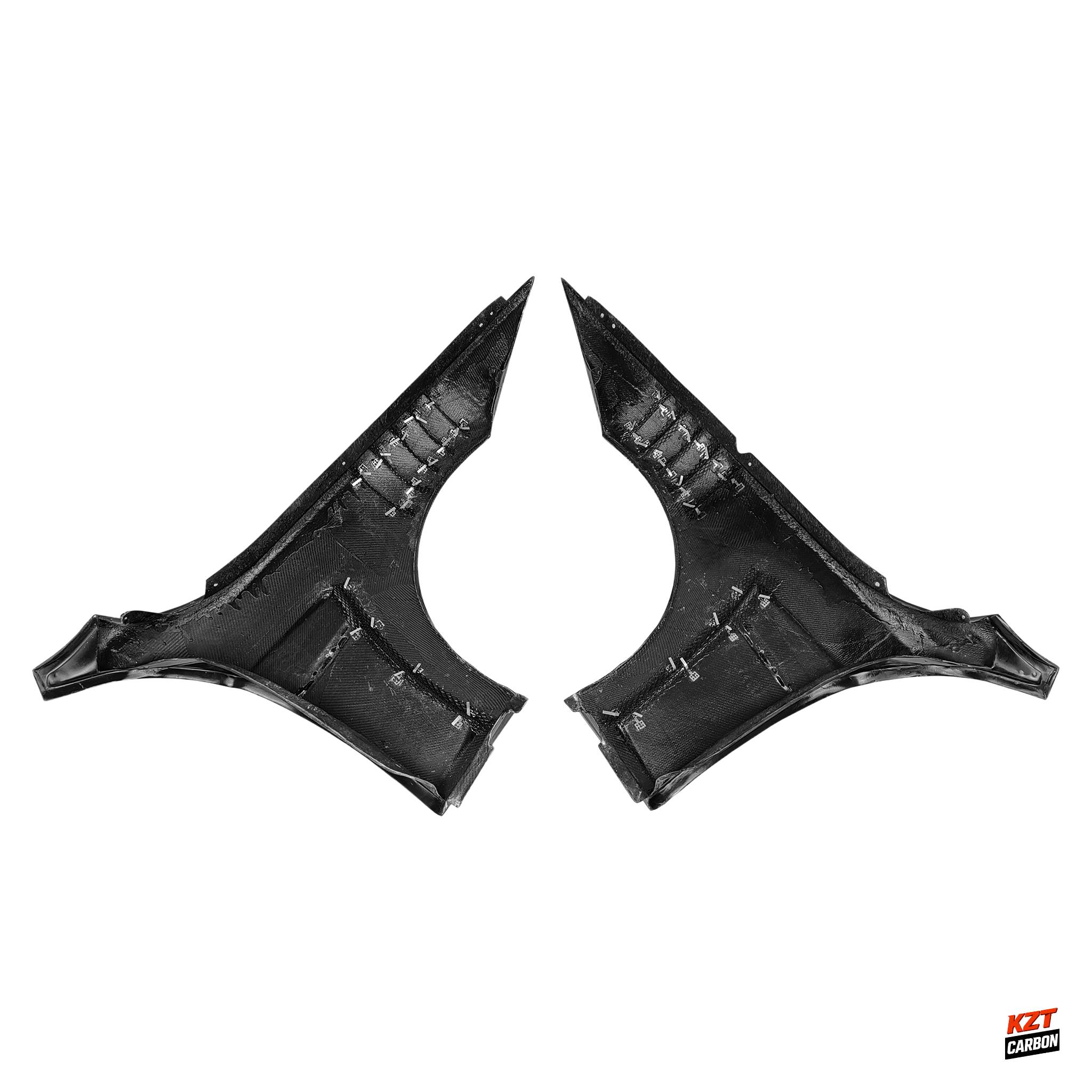 For BMW F82 M4 2014-19 Carbon Fiber KZ Style Vented Front Bumper Fender Pair