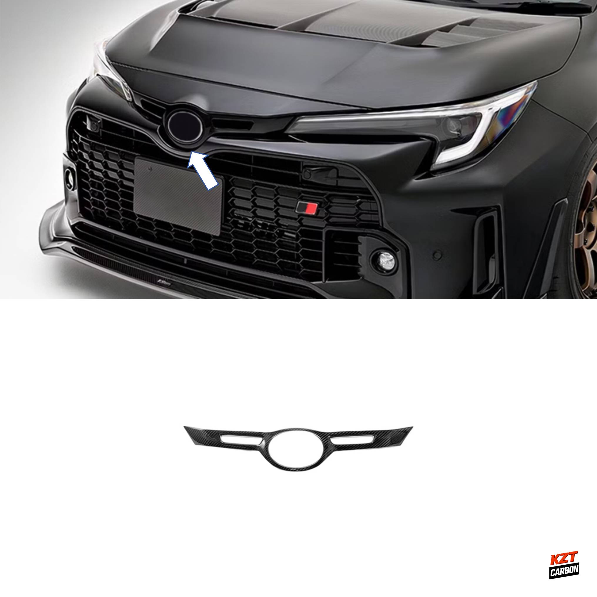 For Toyota 23-25 GR Corolla 5Dr Dry Carbon OE Style Front Center Grille Cover