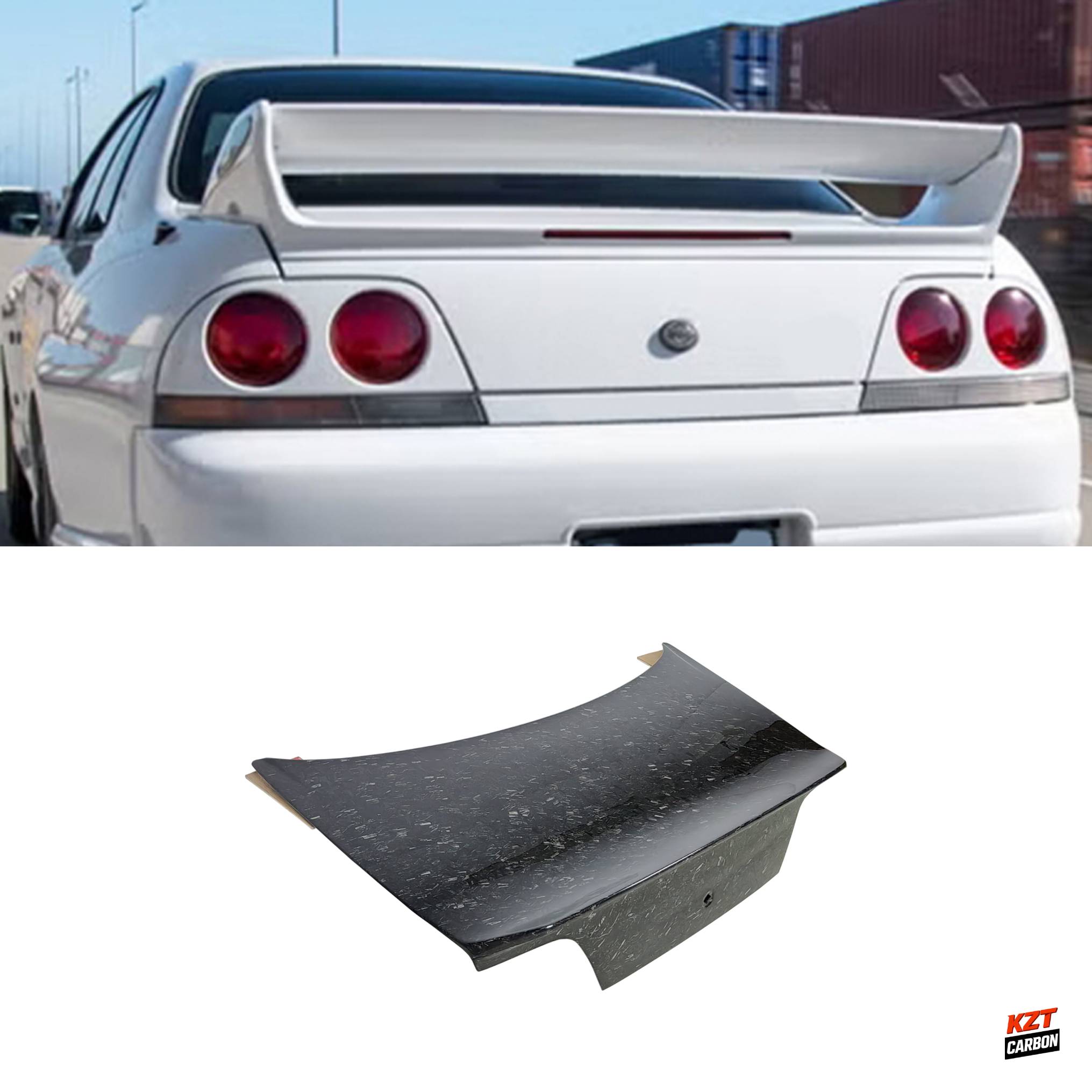 For Nissan Skyline R33 GTS GTR Ducktail Type Forged Carbon Rear Trunk Boot Lid