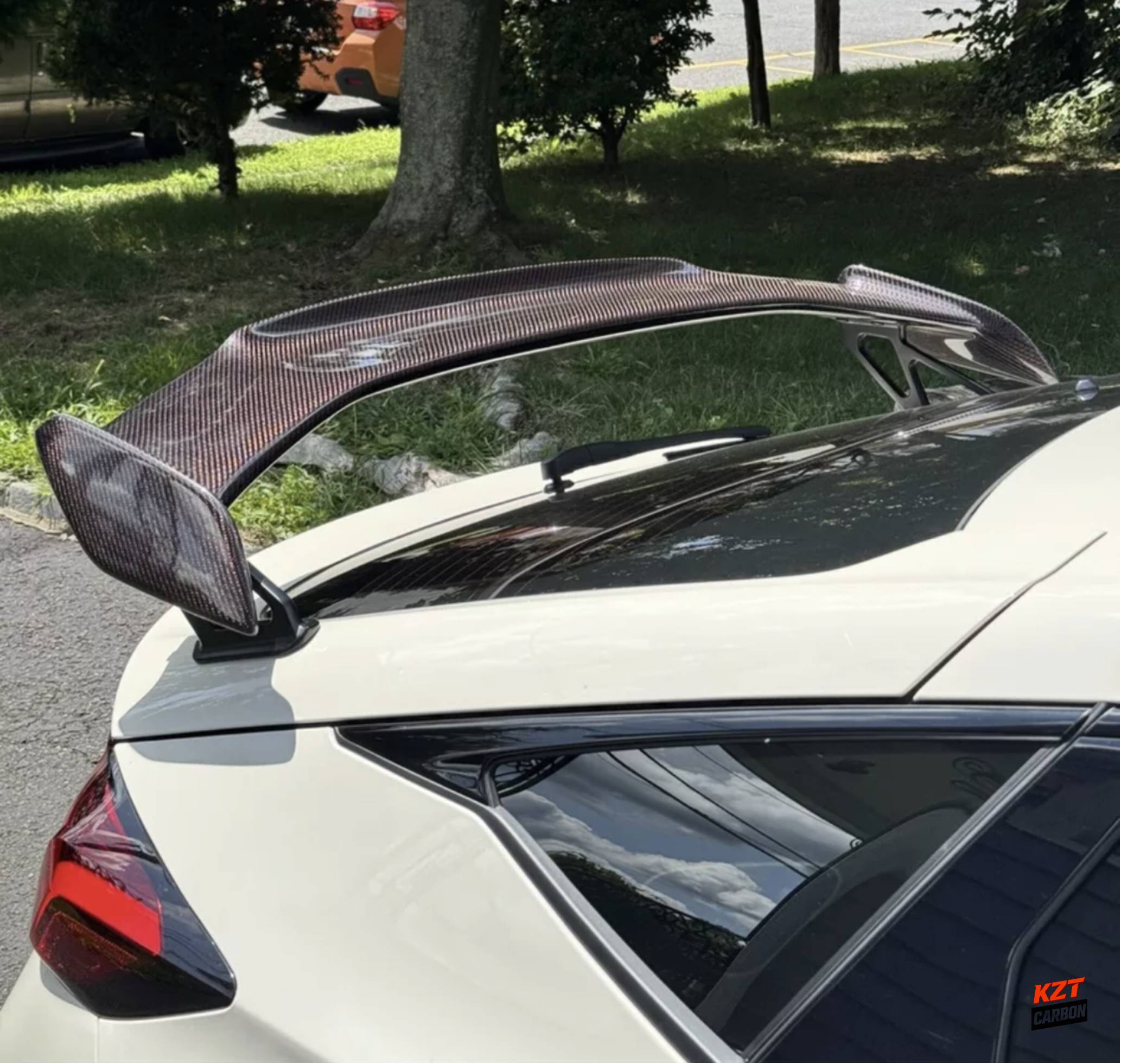 For Honda Civic Type R FL5 2023-24 MD Style Dry Red Carbon Rear Trunk Spoiler
