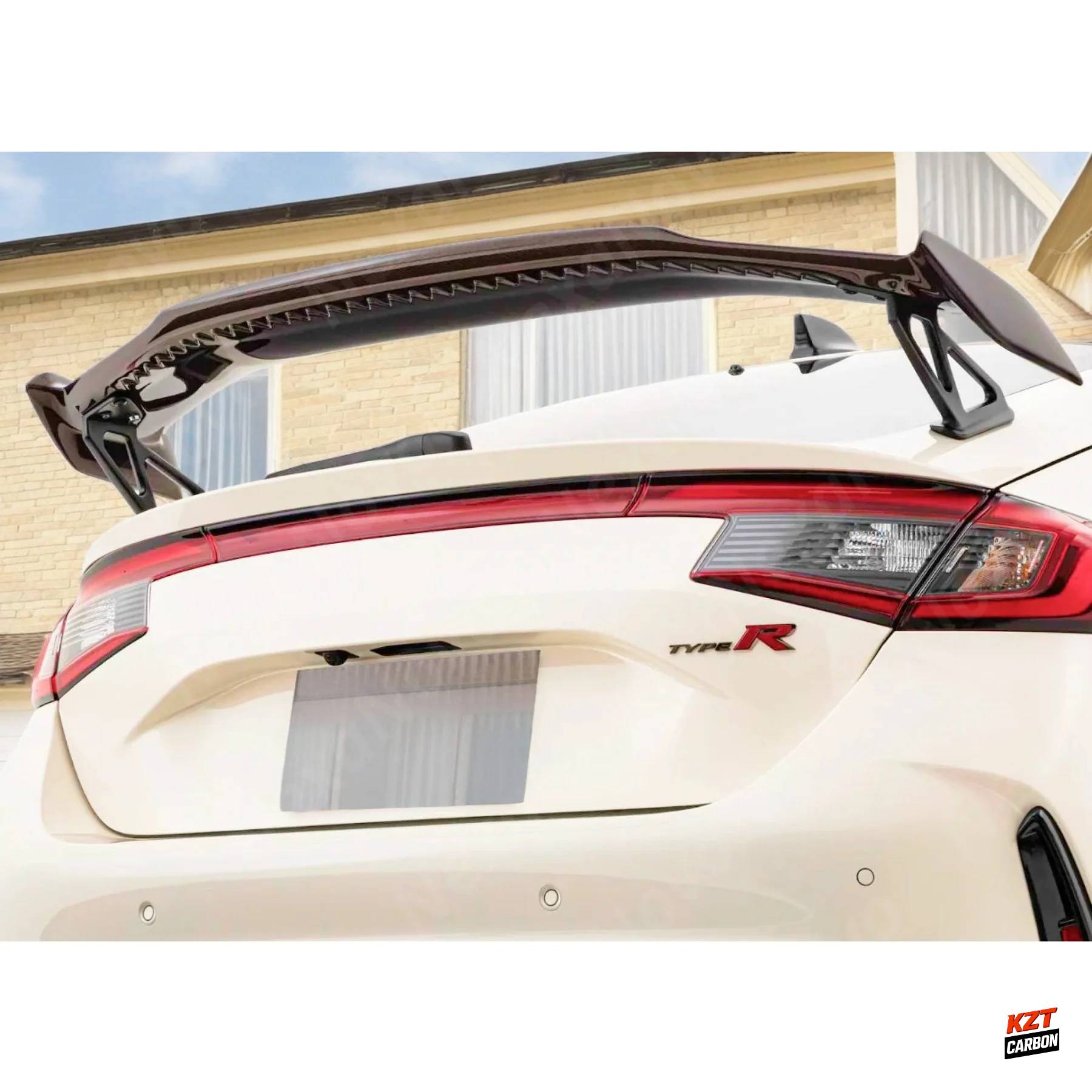 For Honda Civic Type R FL5 2023-24 MD Style Dry Red Carbon Rear Trunk Spoiler