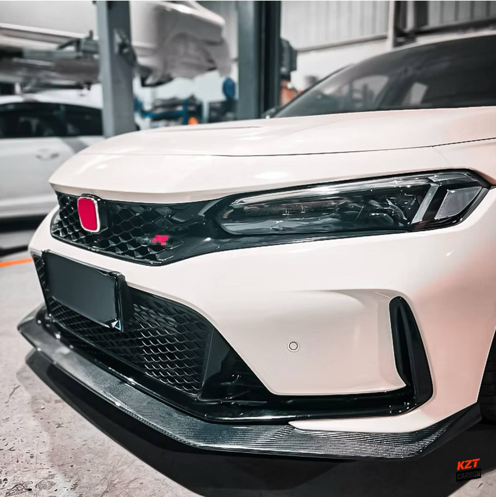 For Honda Civic Type R FL5 Hatchback 2023-26 Carbon KZ Style Front Bumper Lip