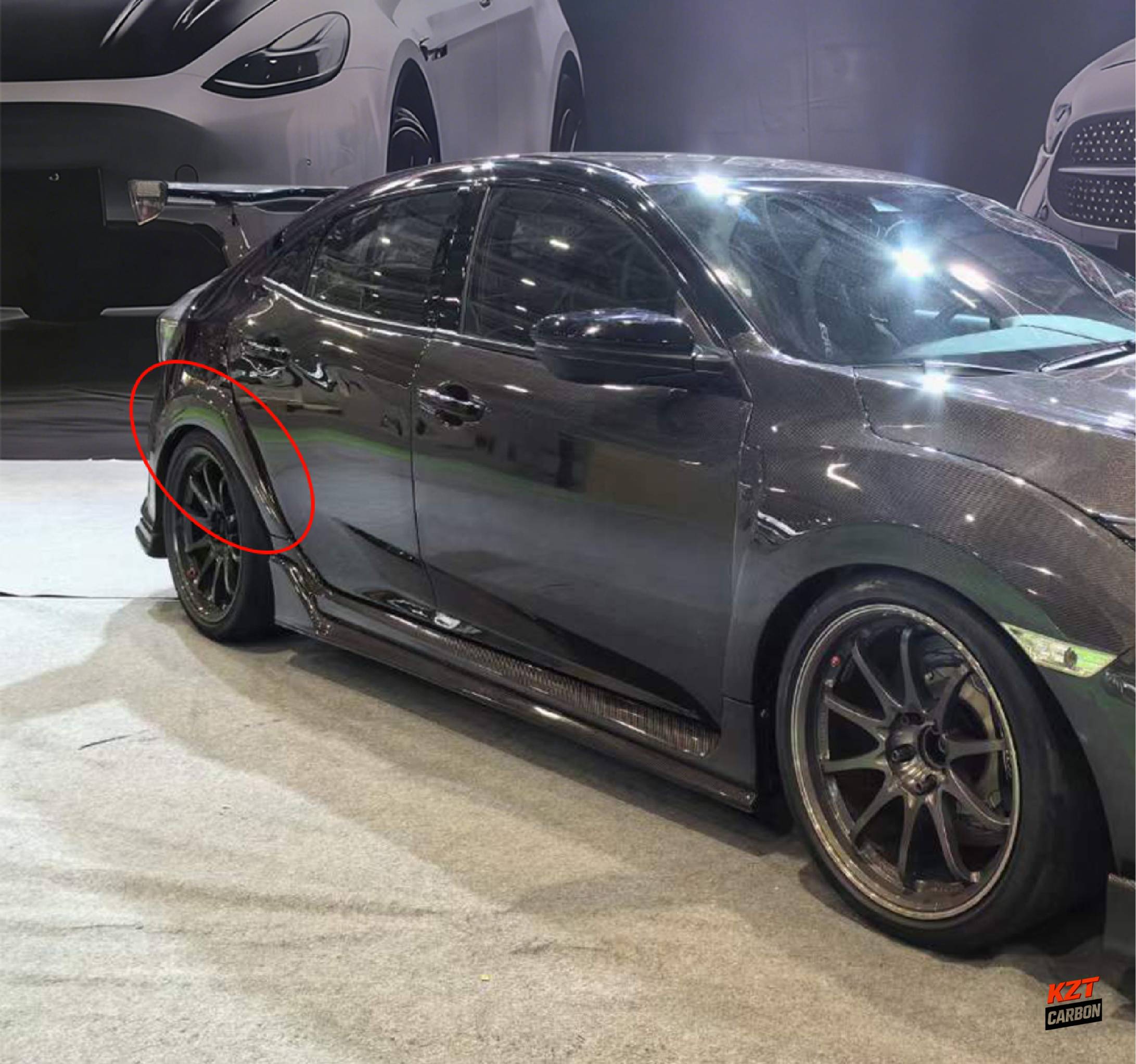 For Honda Civic Type R FK8 17-21 Carbon OE Style Rear Side Fender Flare Arch