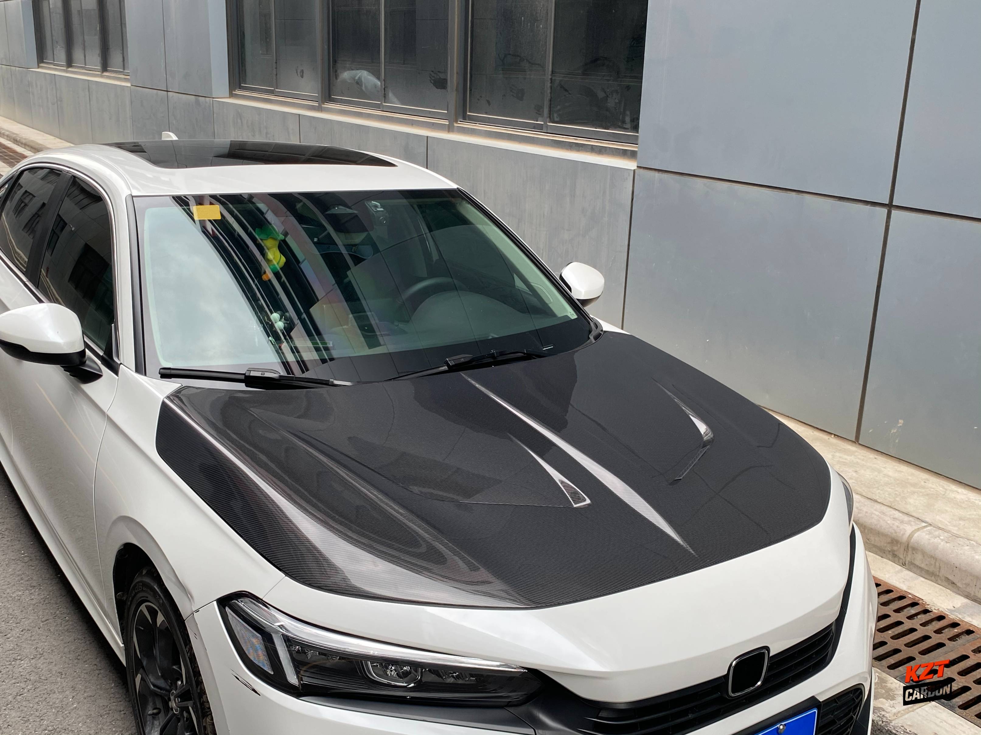 For Honda Civic FE FL Hatchback Sedan 2023-24 Carbon LBS Style Front Vented Hood