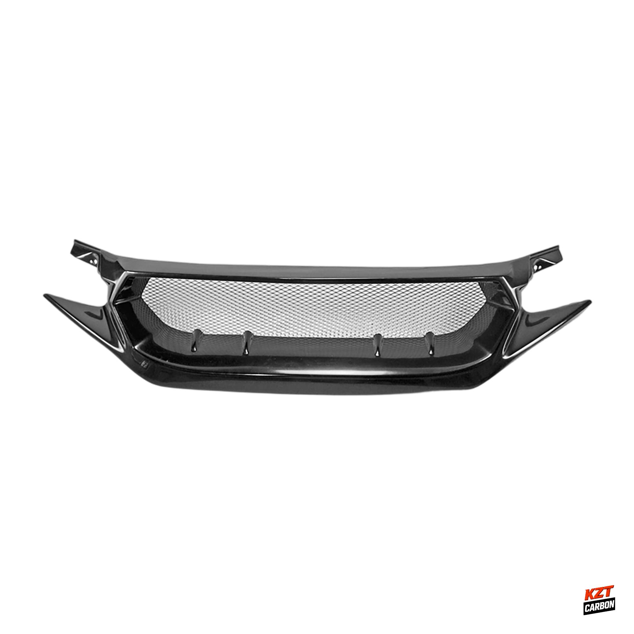 For Honda Civic Type R FK8 16-21 JS Style Fiberglass Unpaint Front Bumper Grille