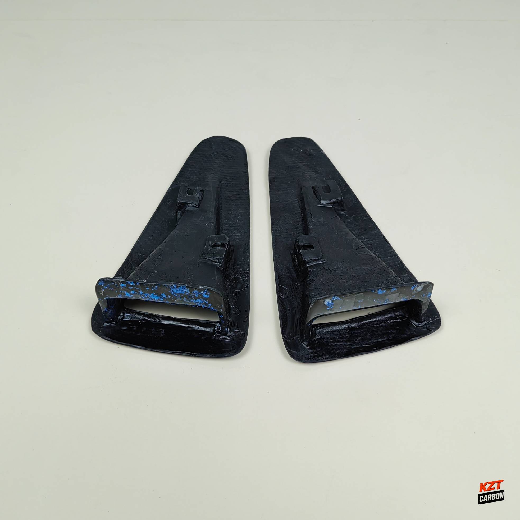 For R35 GTR 08-23 OEM Front Hood Bonnet Vents(Pairs) Blue Flakes Forged Carbon
