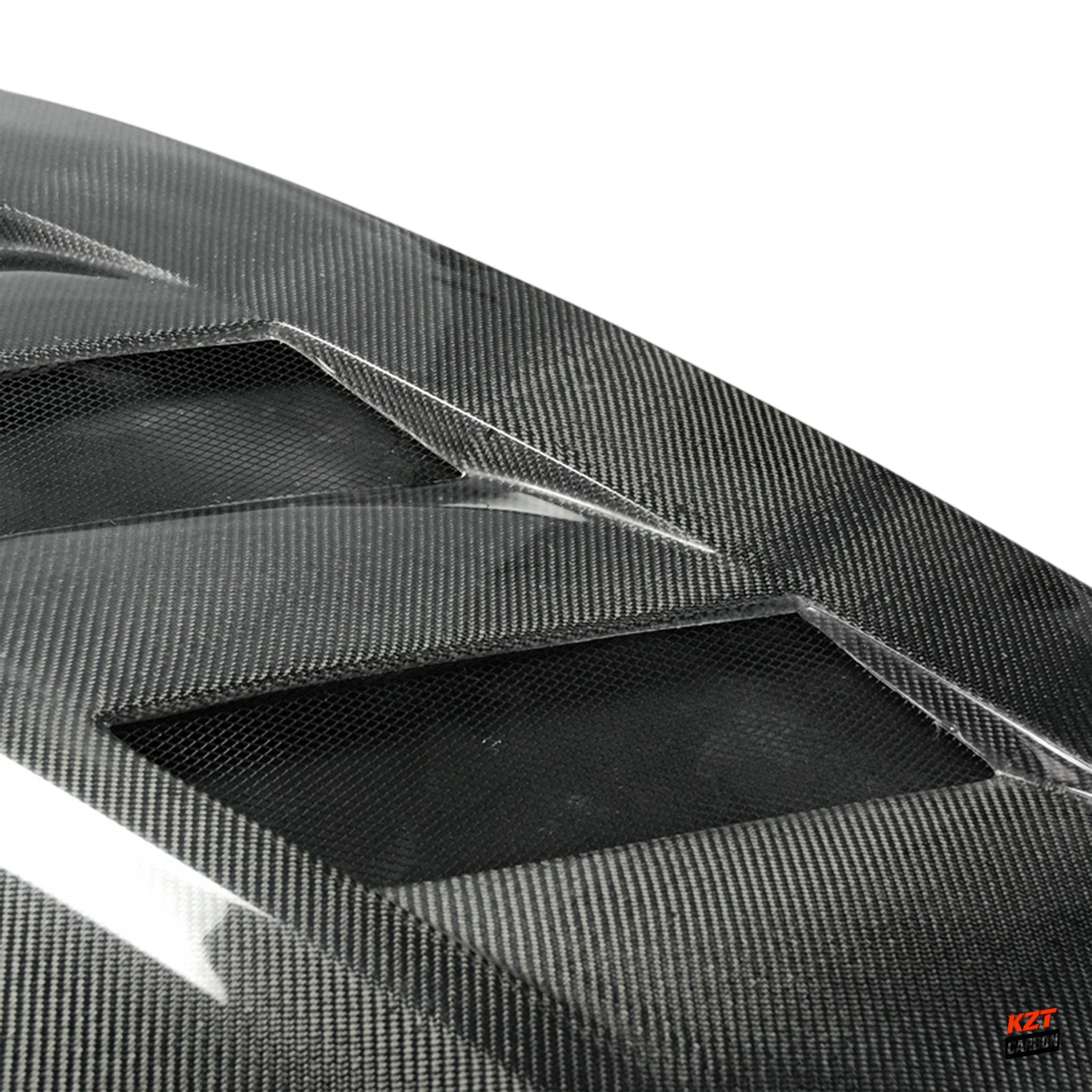 For Nissan Fairlady Z Z34 370Z Coupe 2009-20 AMS Style Carbon Fiber Vented Hood