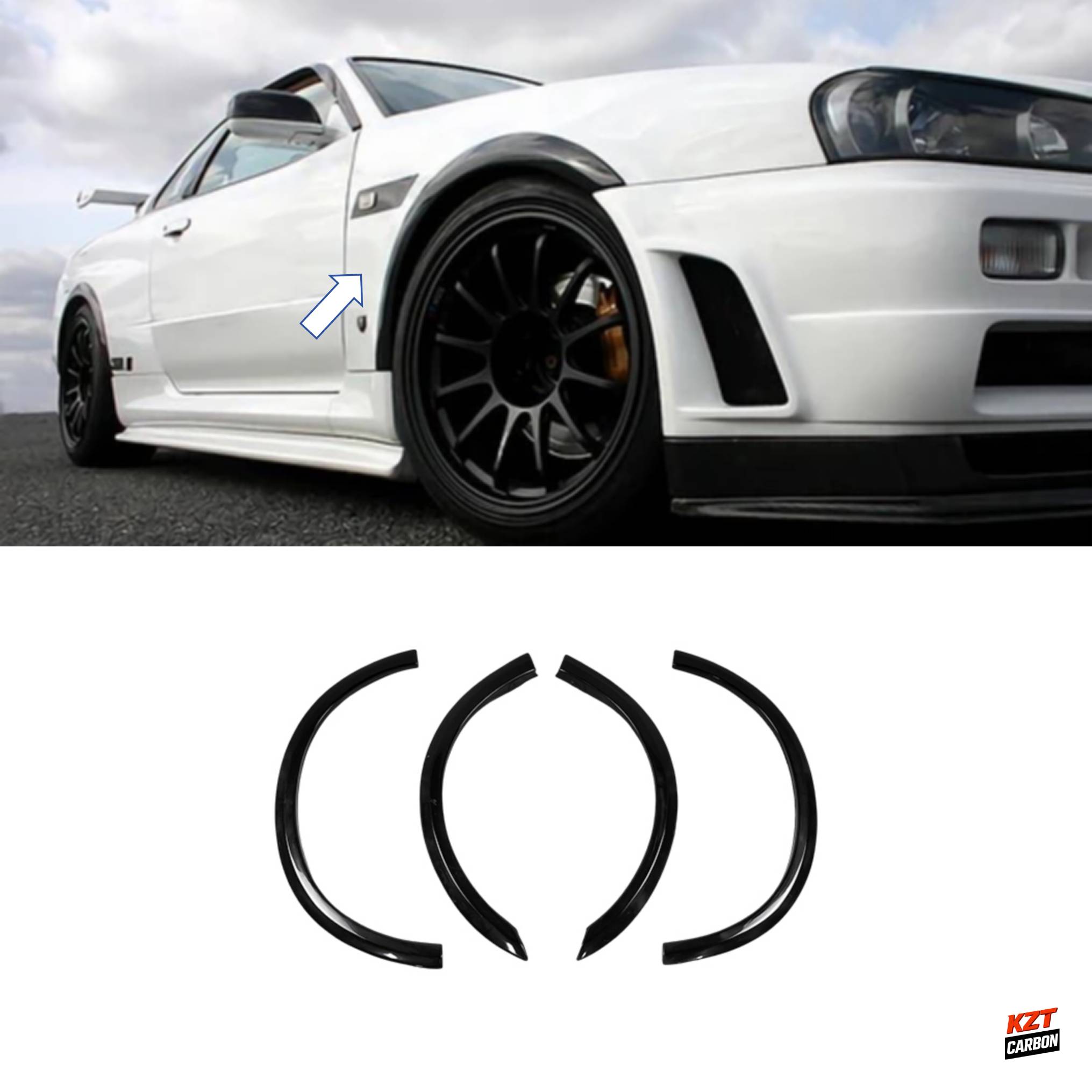 For Nissan Skyline R34 (GTR Only) Superior AC Fiberglass Fender Flares 4pcs