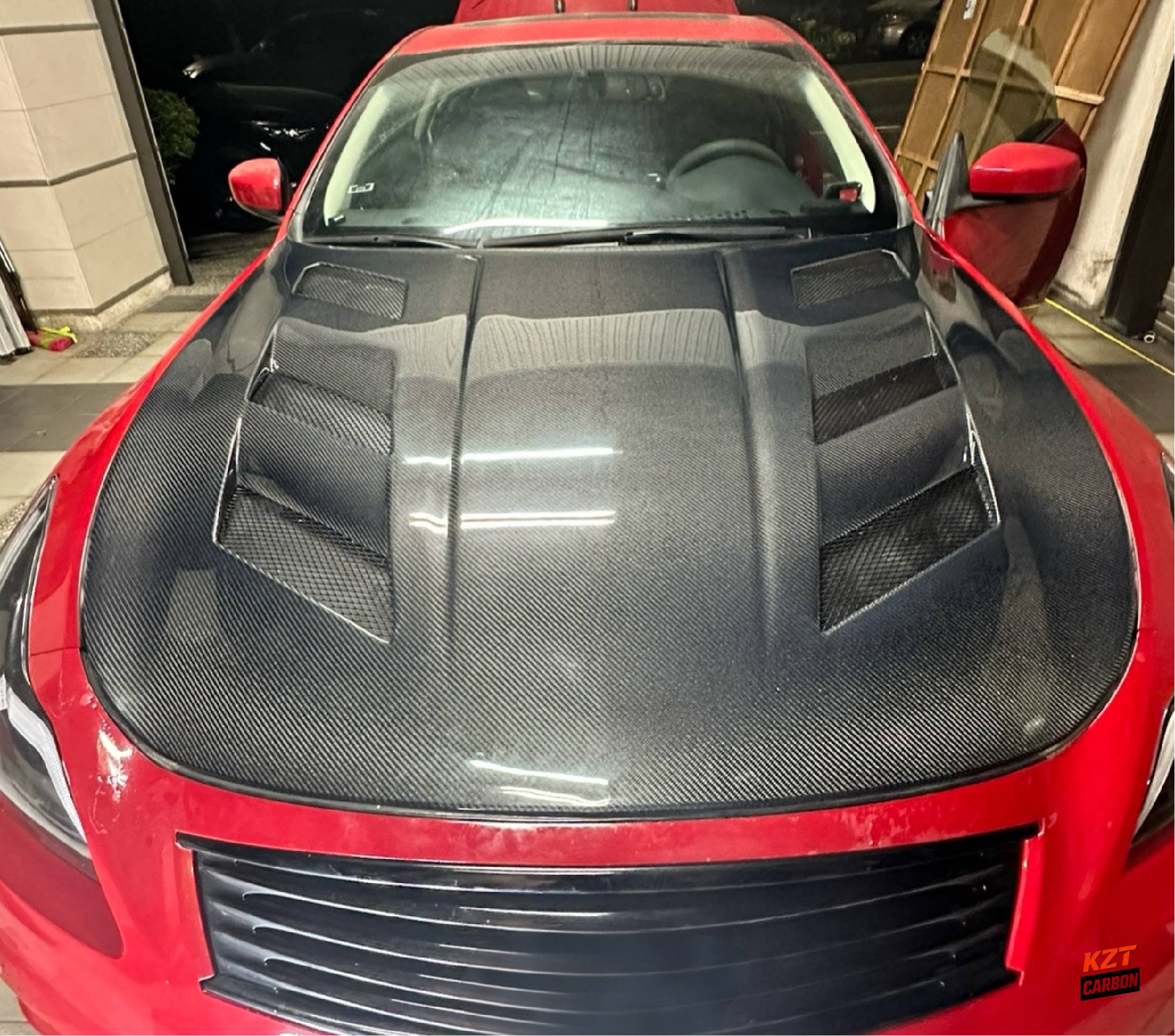 For Infiniti G37 Q40 2 Door Coupe 2008-13 Carbon Fiber KZ Style Front Hood Bonnet