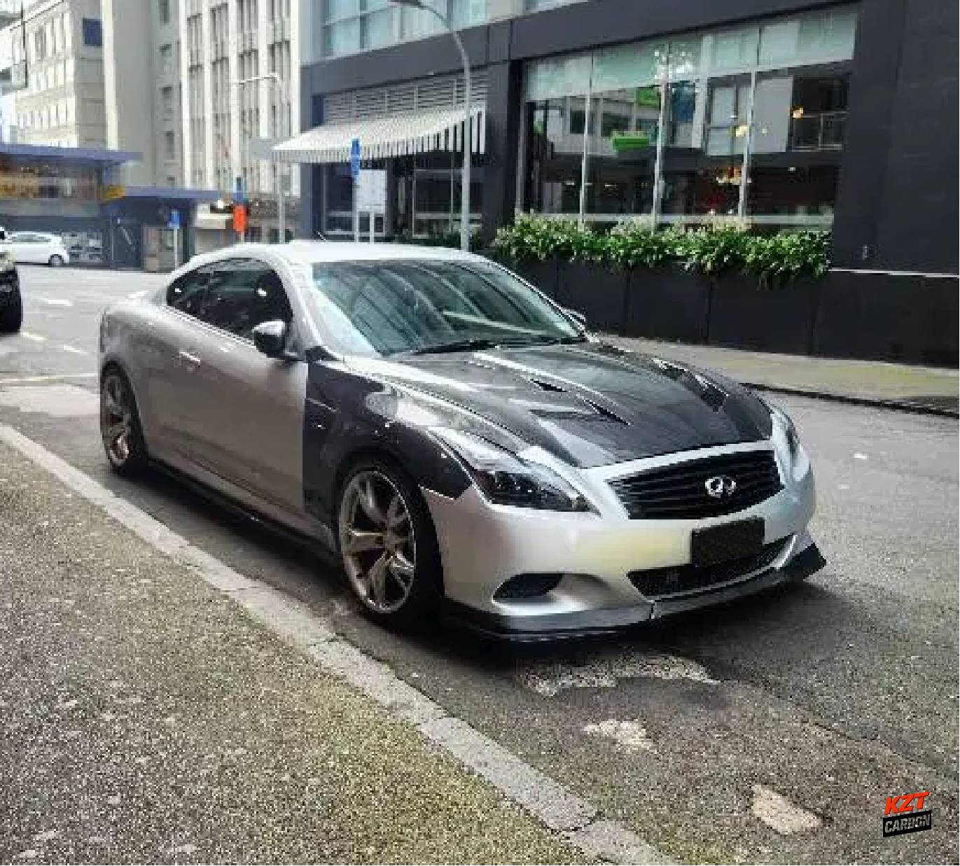 For Infiniti G37 Q40 2 Door Coupe 2008-13 Carbon Fiber KZ Style Front Hood Bonnet