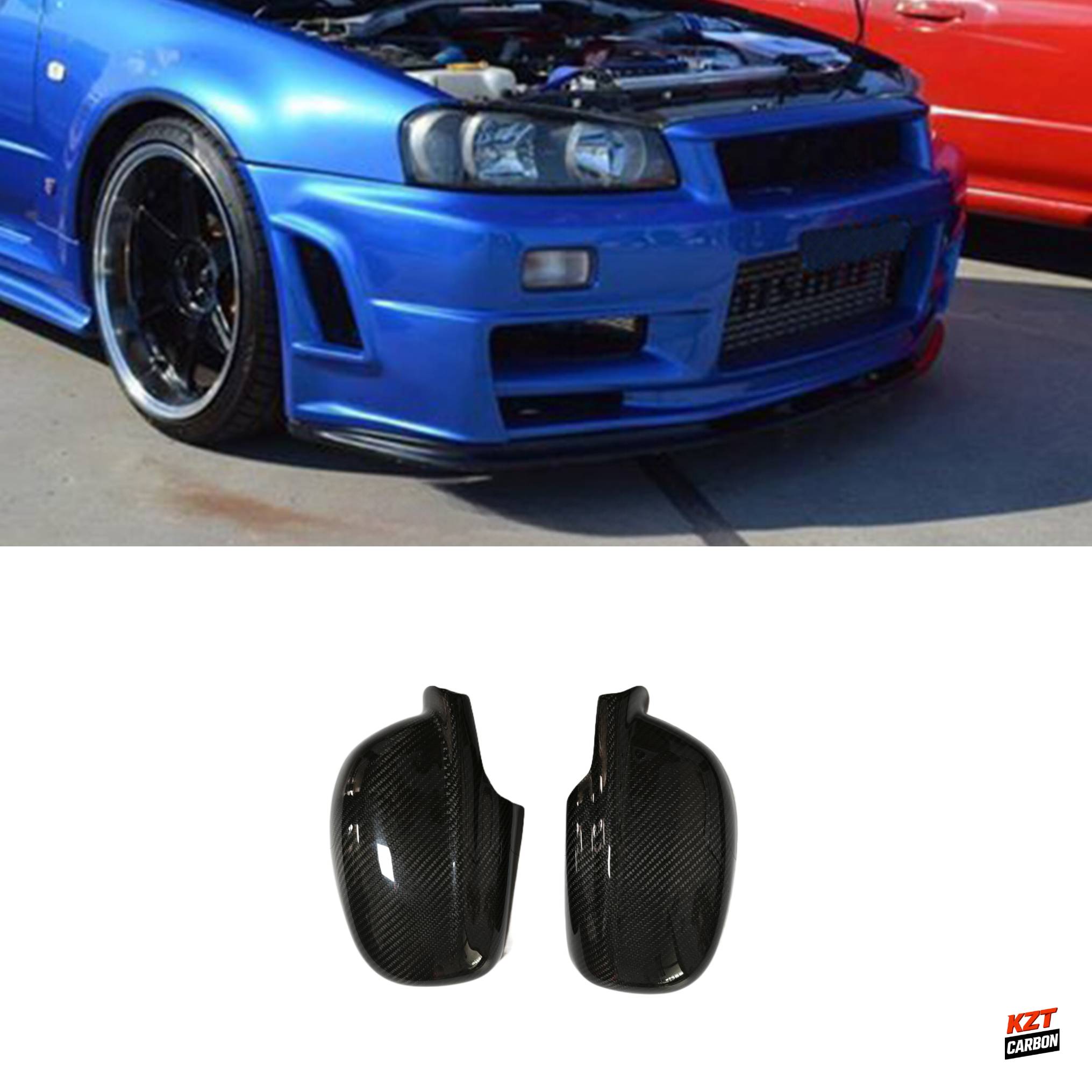 For Nissan Skyline R34 Skyline Mirror Cover Carbon Fiber